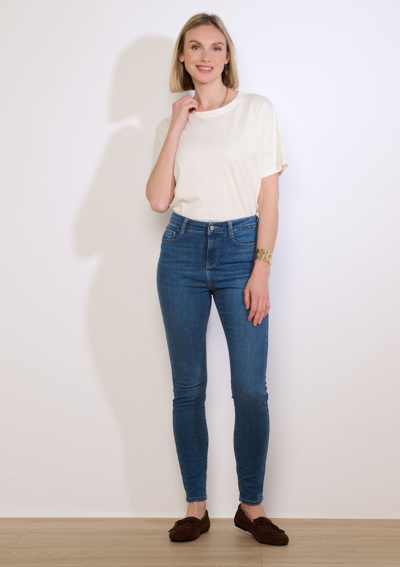 High-rise skinny jeans - MEDIUM BLUE - 22000631_0500