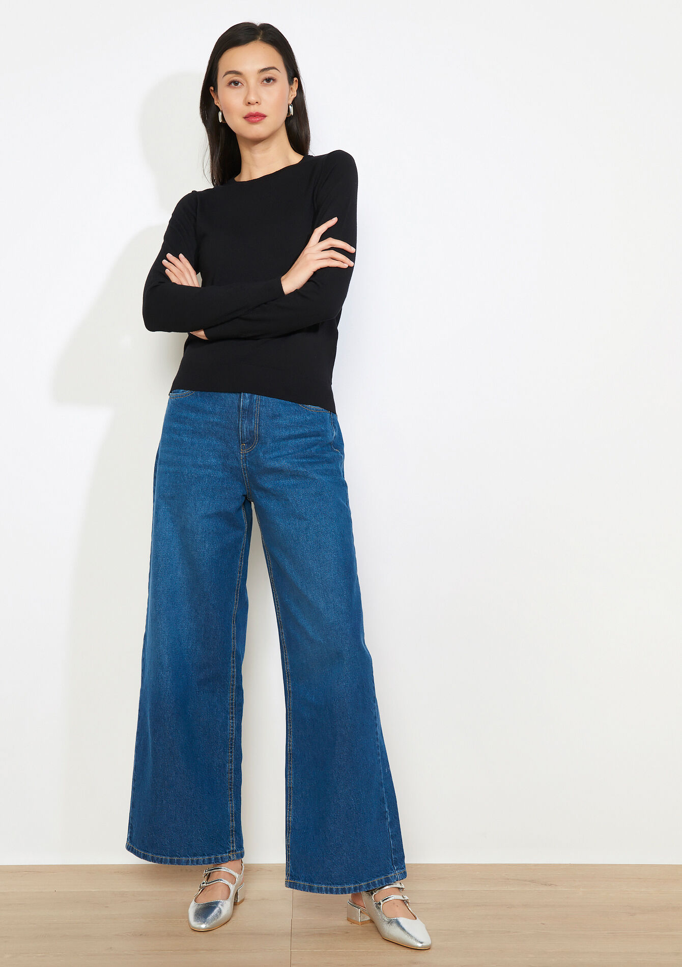 Fijne ronde hals trui, Fijne ronde hals trui - BLACK - 04007019_1119