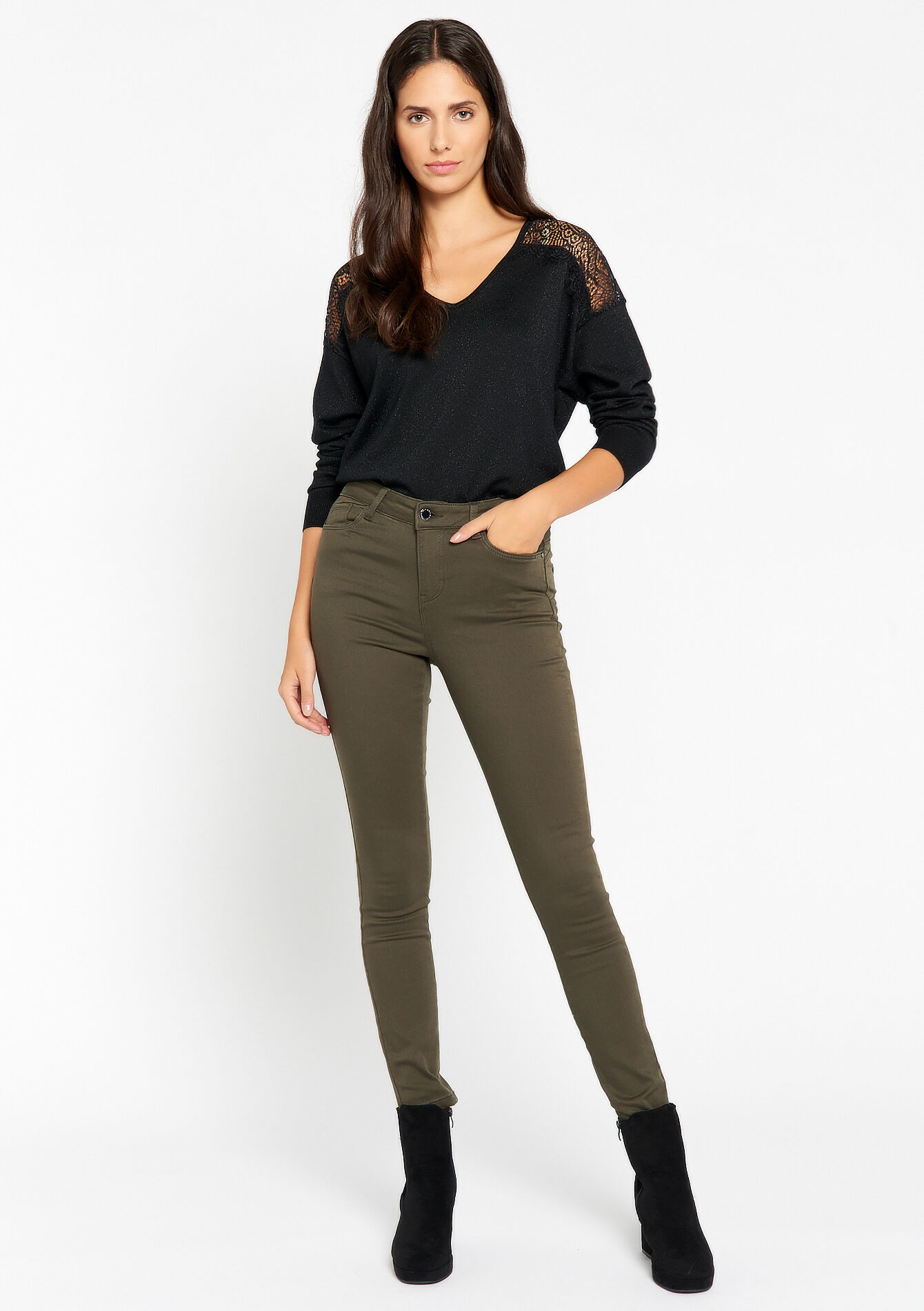 Skinny pants - KHAKI DARKY - 06004239_4208