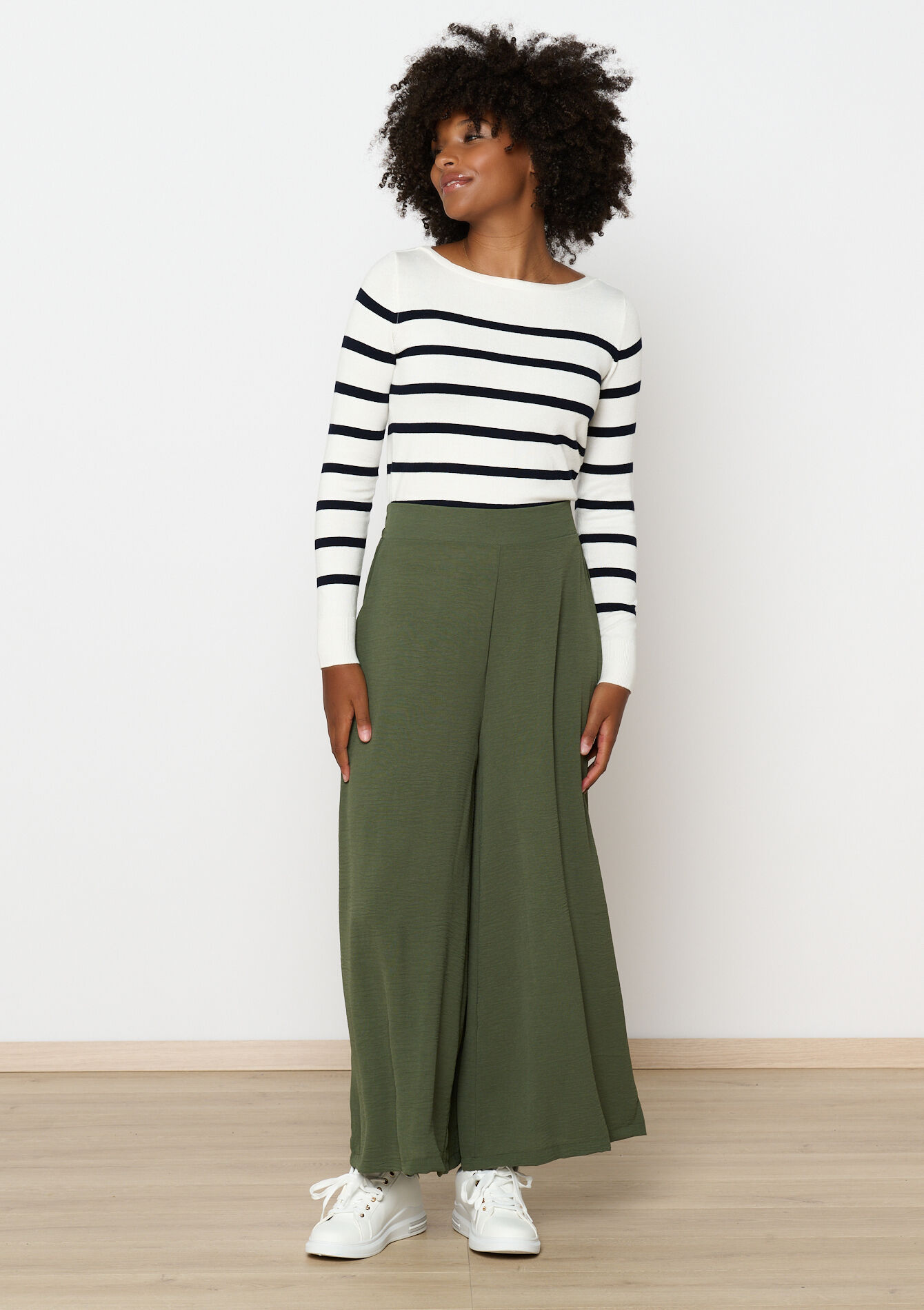 Culotte in kreukstof, Culotte in kreukstof - KHAKI FADED - 06600905_4326