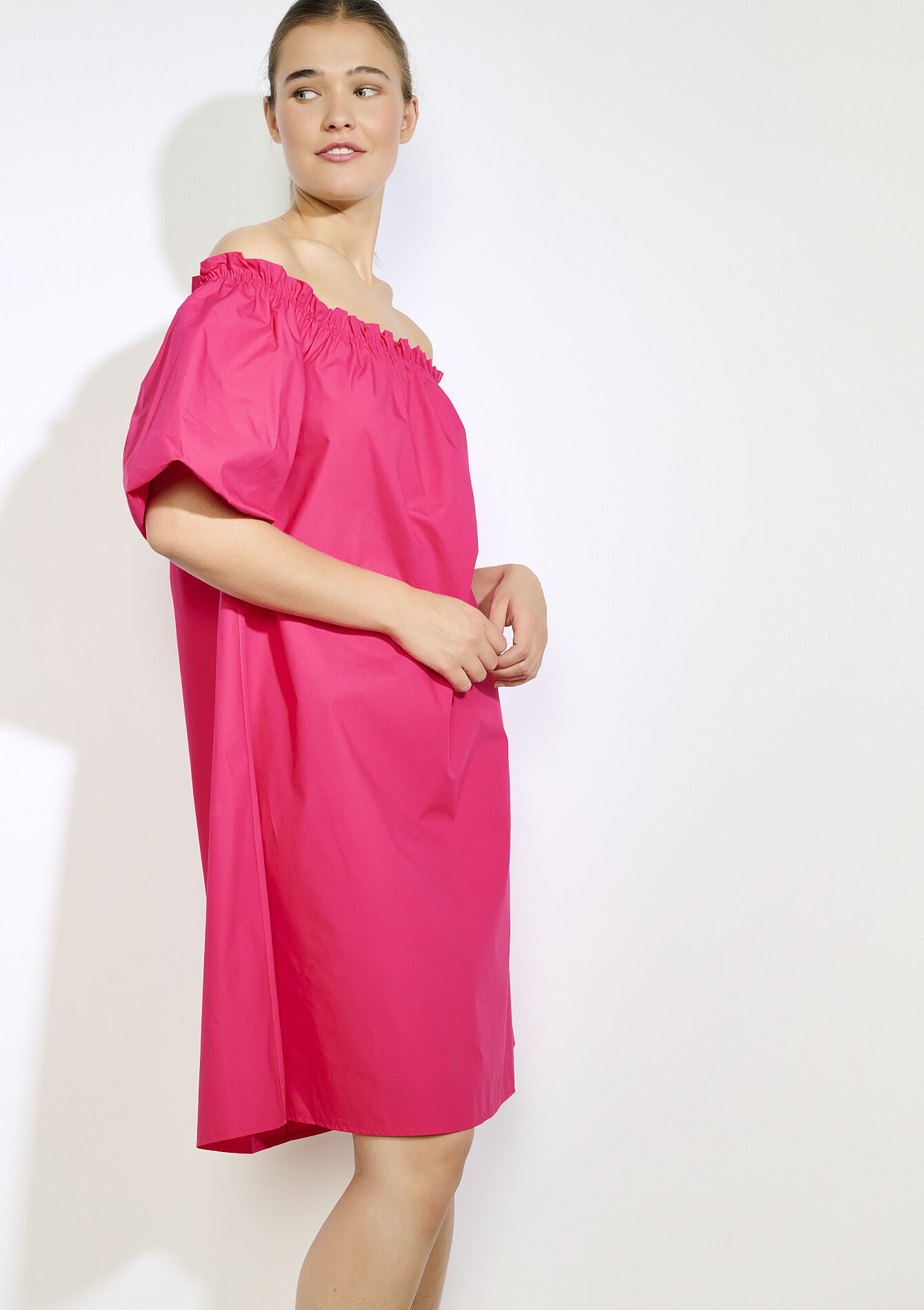 Robe épaules dénudées, Robe épaules dénudées - FUCHSIA - 08104207_5626