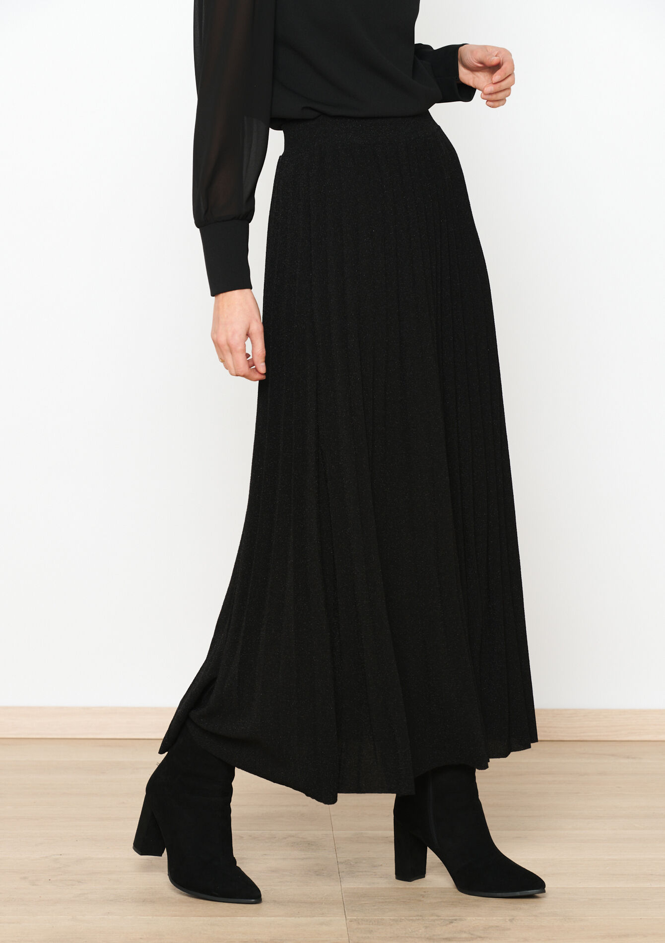 Jupe longue plissée, Jupe longue plissée - BLACK - 1092900