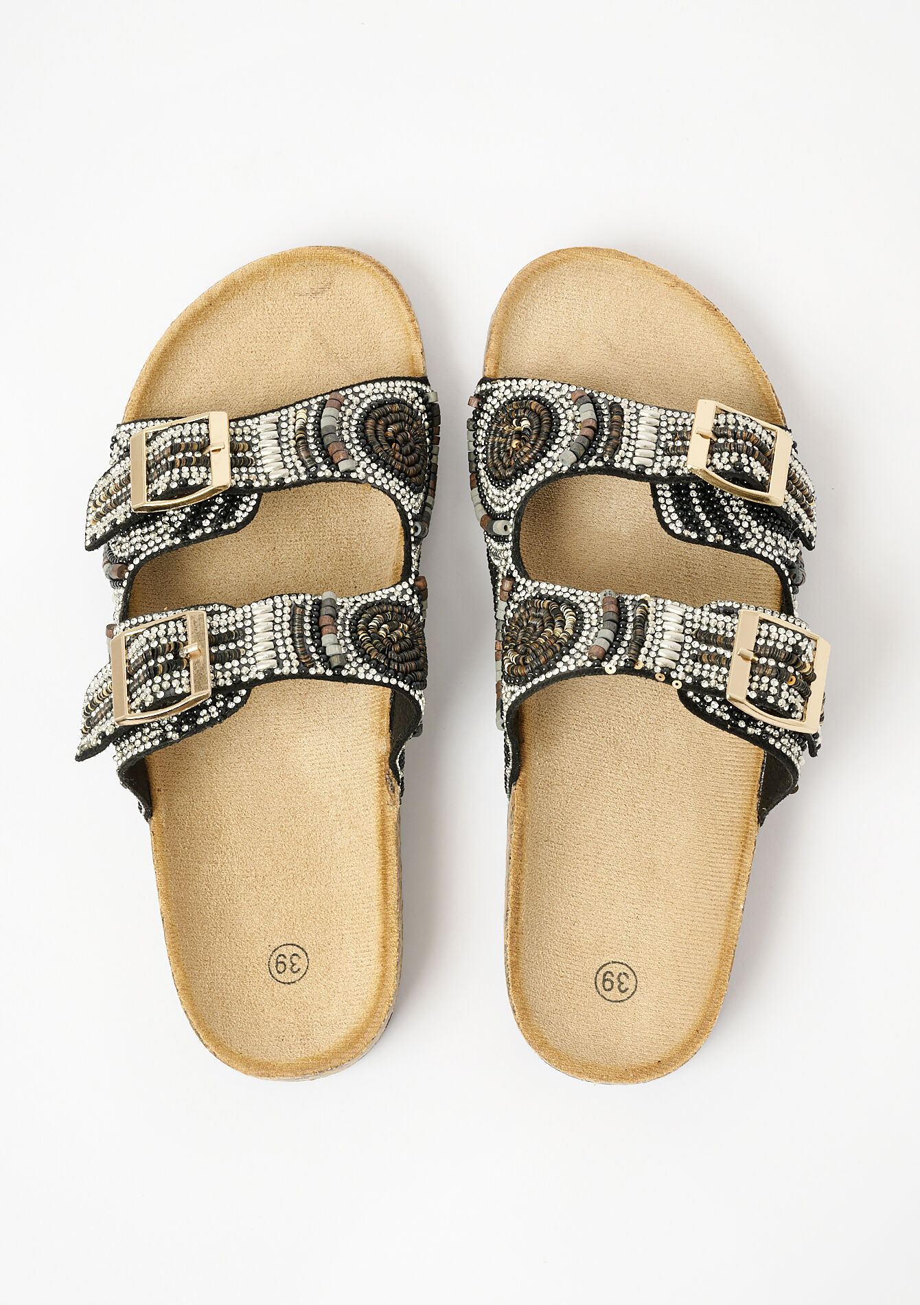 Sandalen met kraaltjes, Sandalen met kraaltjes - BLACK - 13000745_1119