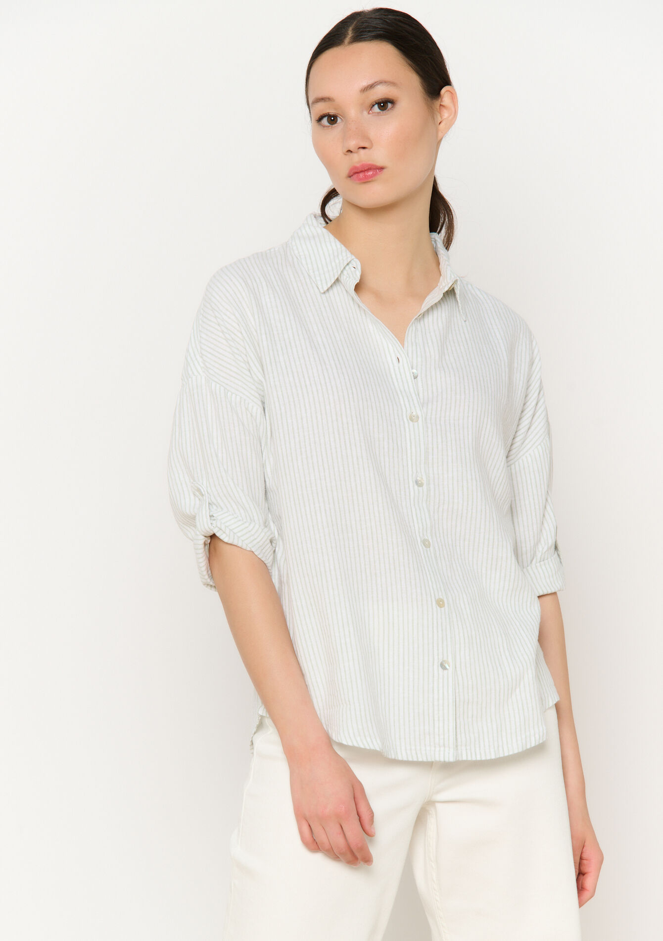 Chemise ample rayée, Chemise ample rayée - KHAKI MINT - 1116175