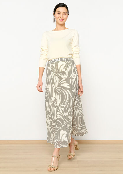 Maxi skirt with print - KHAKI FADED - 07101223_4326