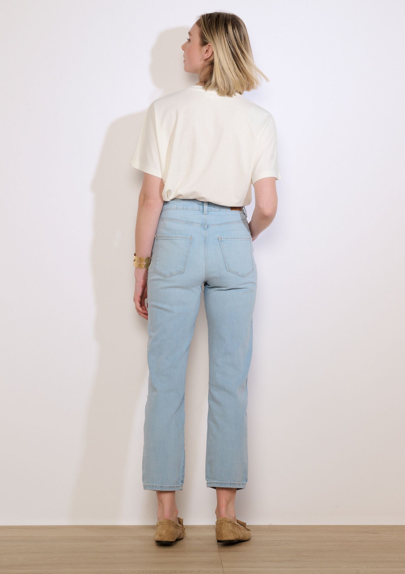 7/8 rechte jeans - BLUE BLEACHED - 22000636_0502