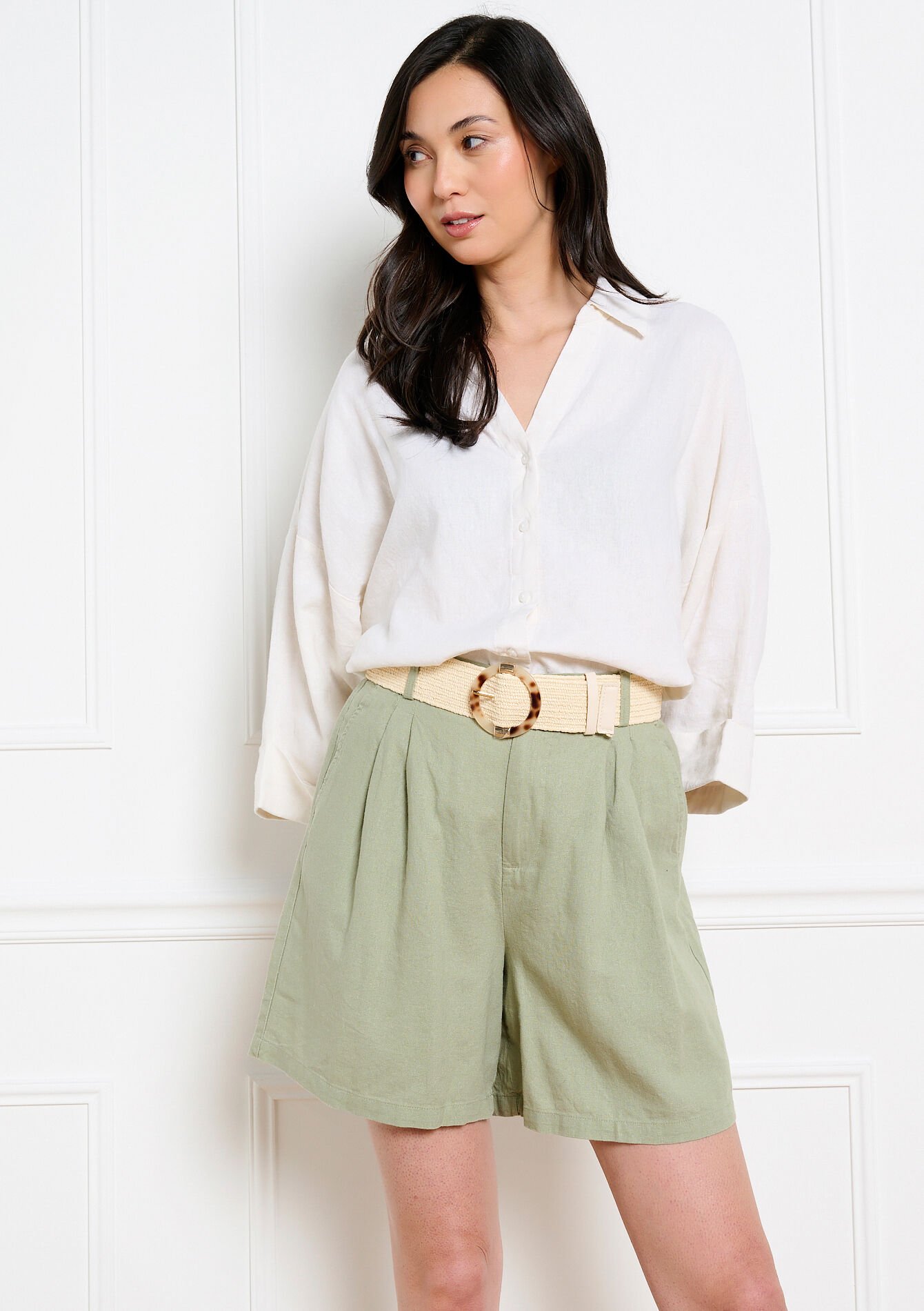 Ceinture tressée boucle ronde - VANILLA WHITE - 14001974_1013