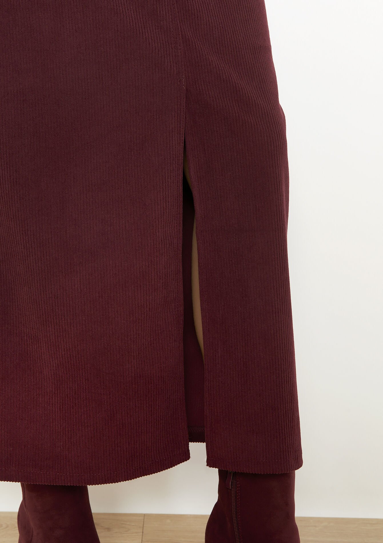 Jupe longue en velours, Jupe longue en velours - BORDEAUX WINE - 07101470_5514