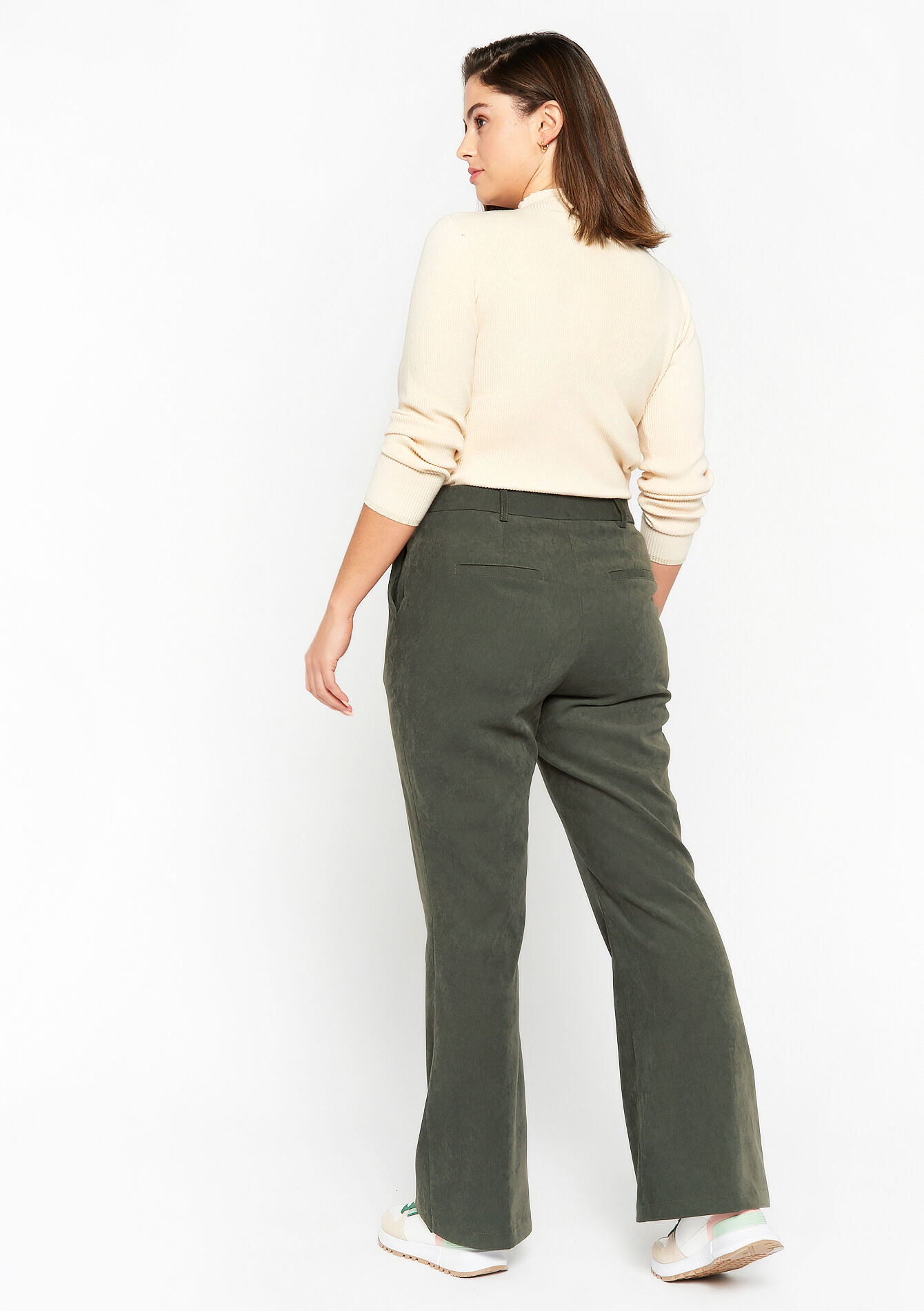 Velvet corduroy trousers - KHAKI MED - 06100486_4327