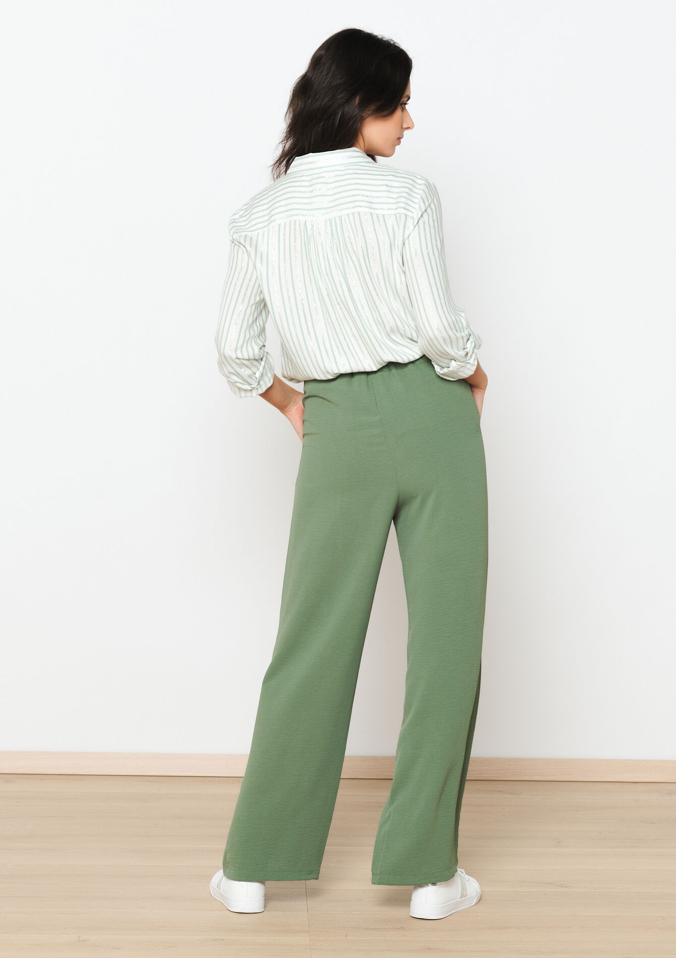 Wijde pantalon - KHAKI MED - 06600821_4327