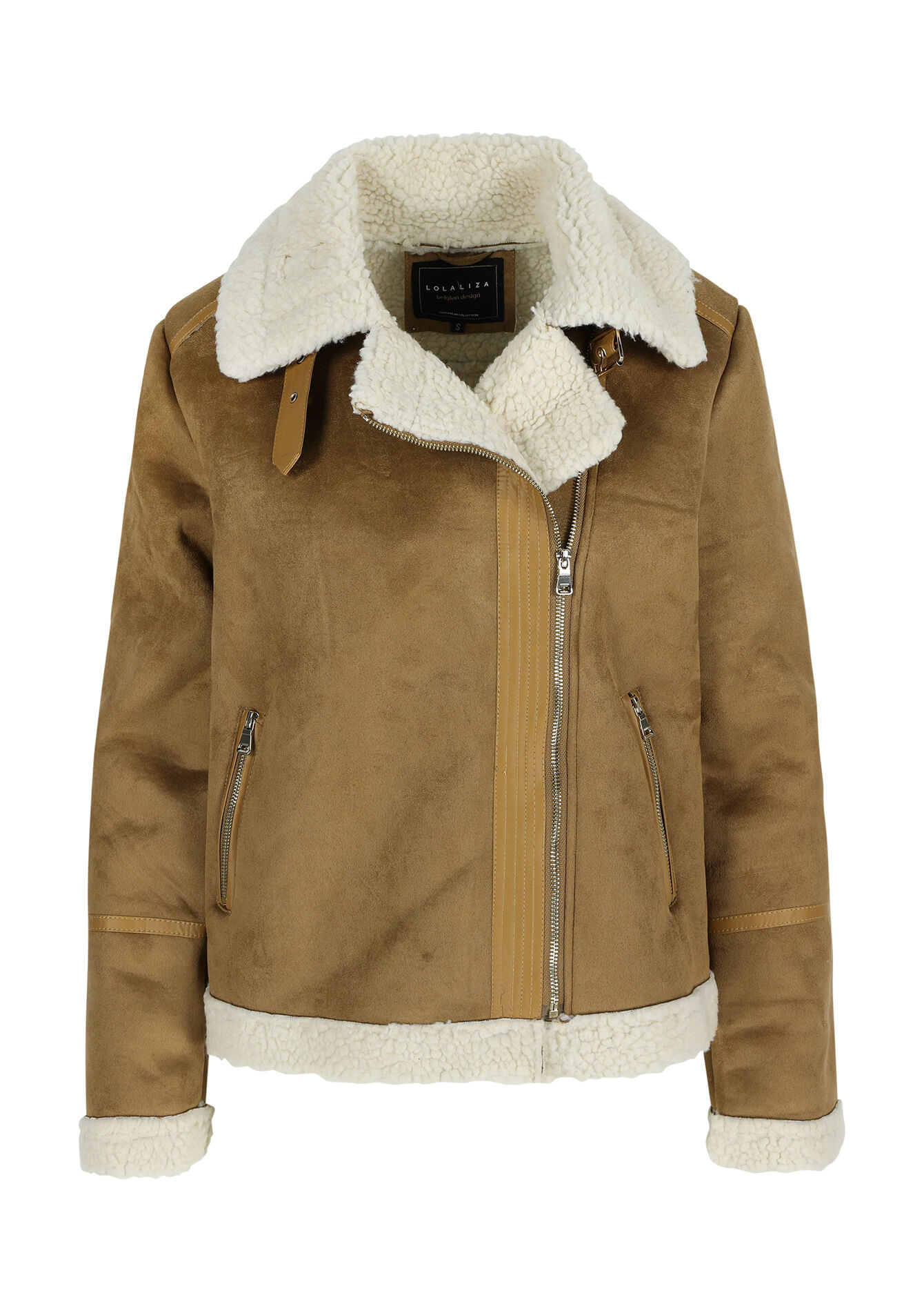 Faux lambswool coat, Faux lambswool coat - CAMEL GINGER - 23000619_3831