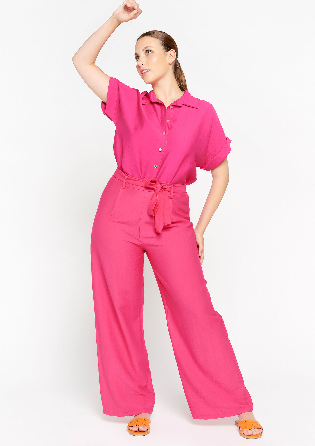 Wide-leg trousers, Wide-leg trousers - PINK FUSHIA - 06600759_5722