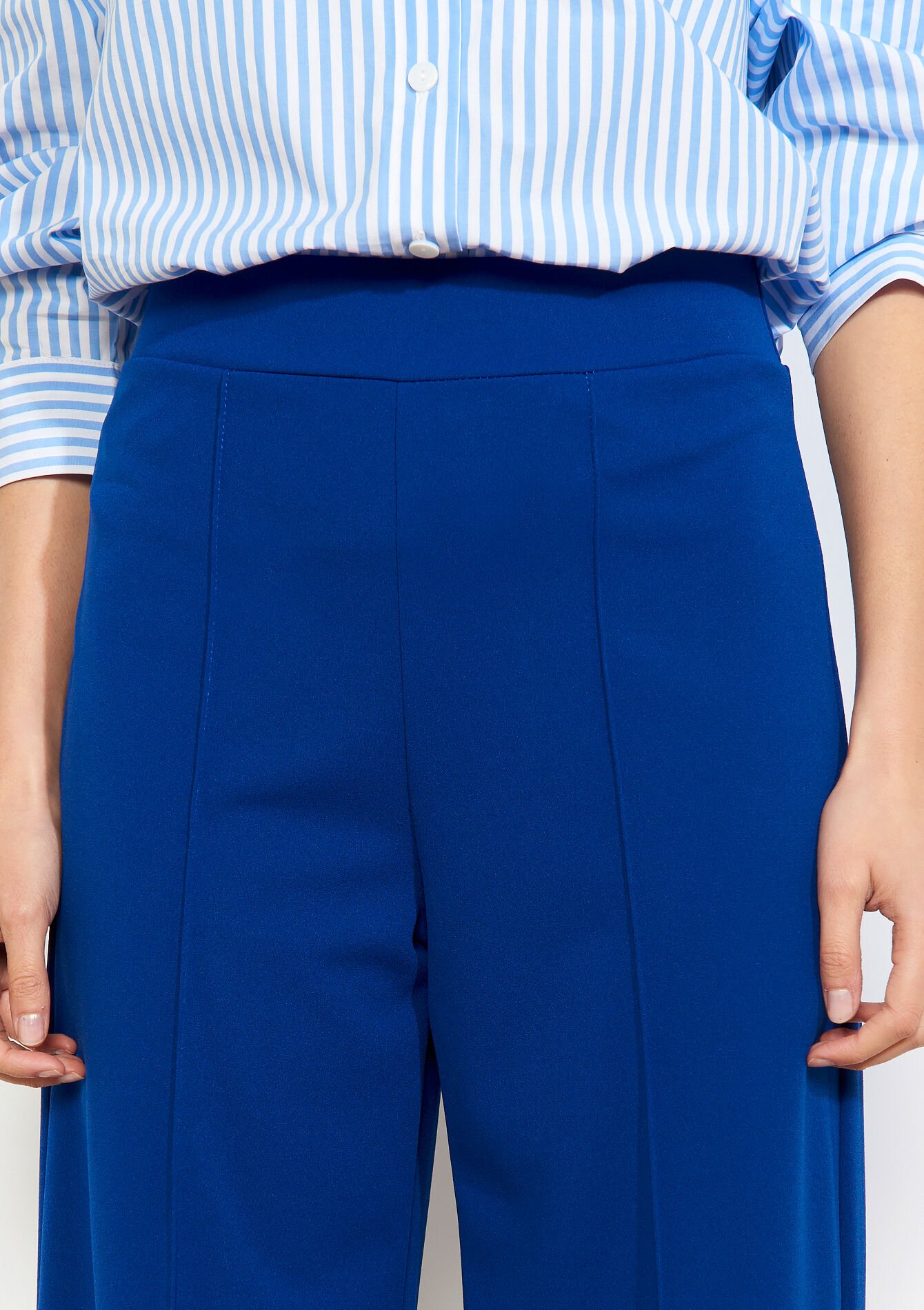 Wijde elegante broek - ELECTRIC BLUE - 06601100_1619