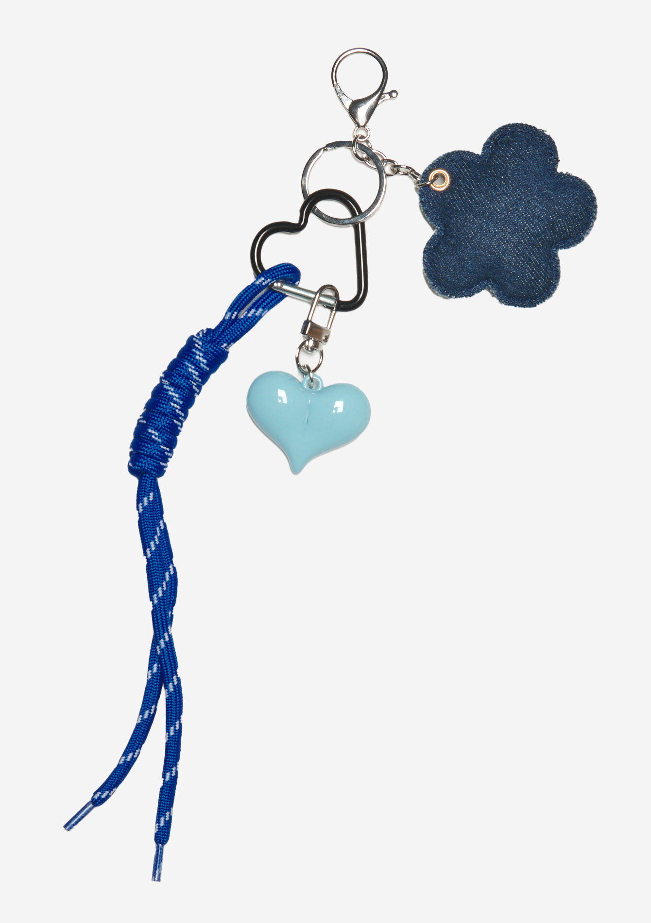 Flower and heart keychain, , hi-res