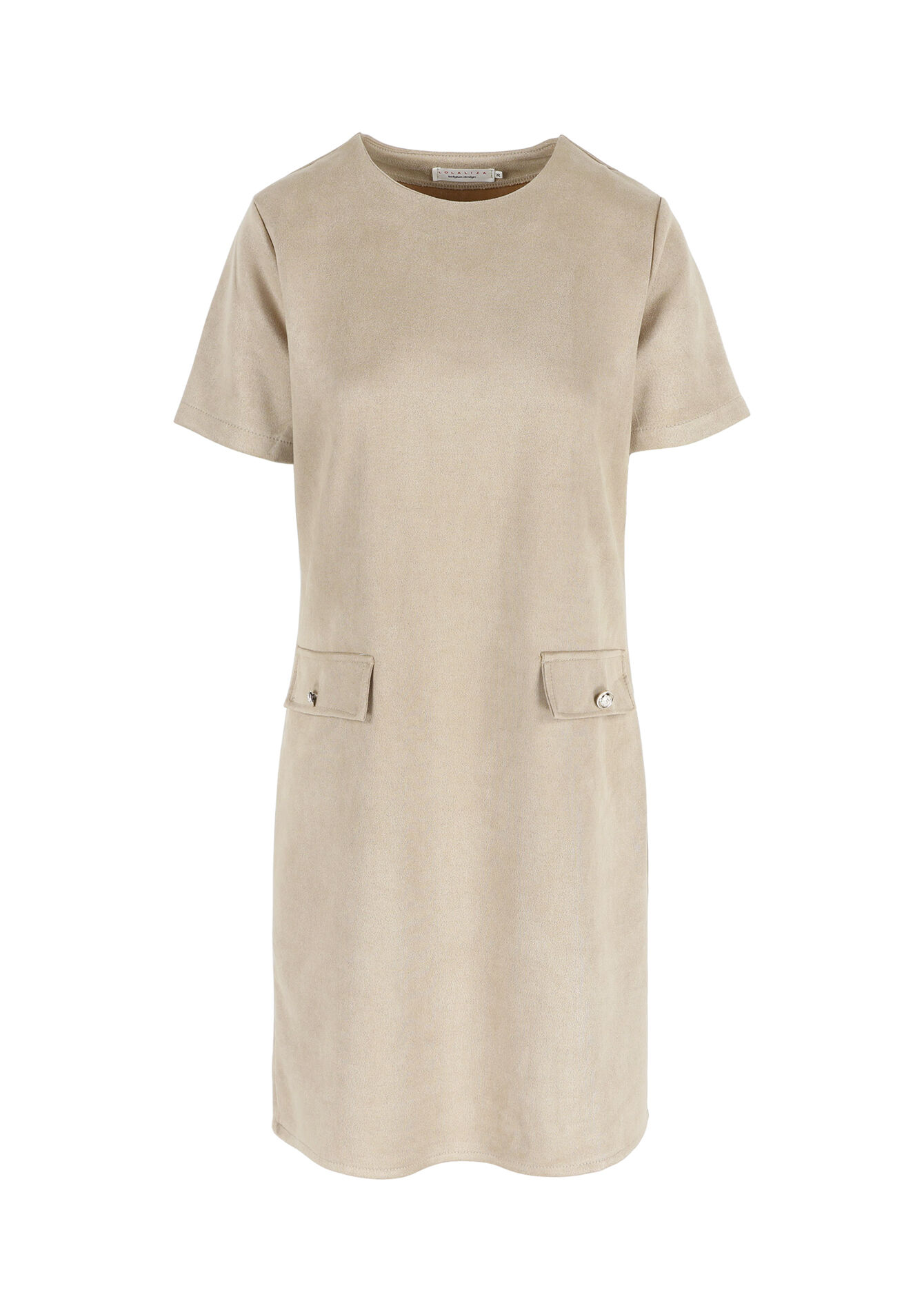 Robe courte en suédine, Robe courte en suédine - LT BEIGE - 08103850_2527