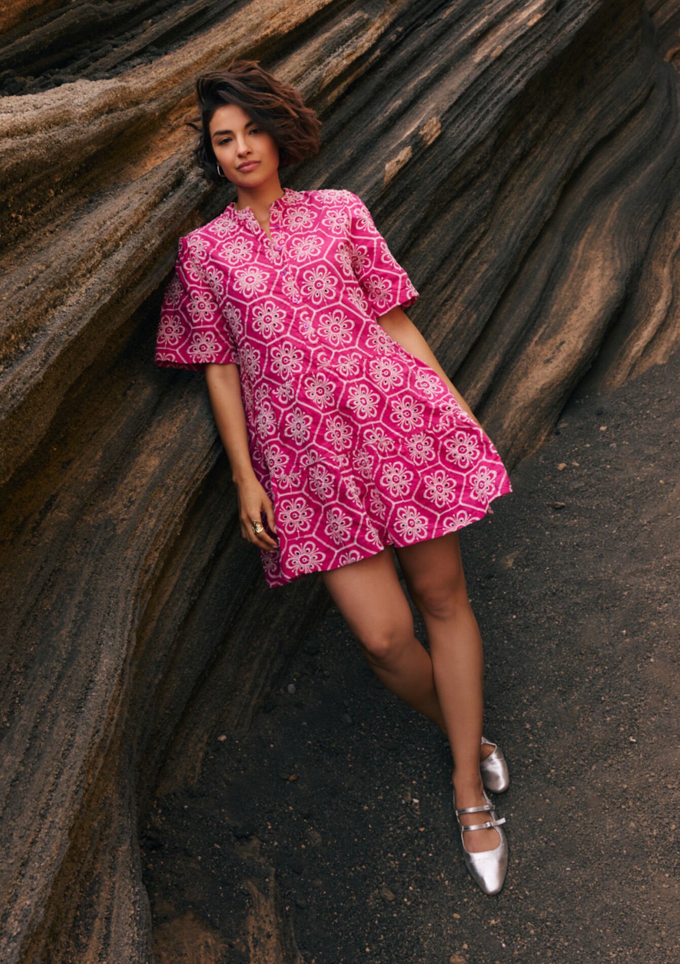 Embroidered mini dress, , hi-res