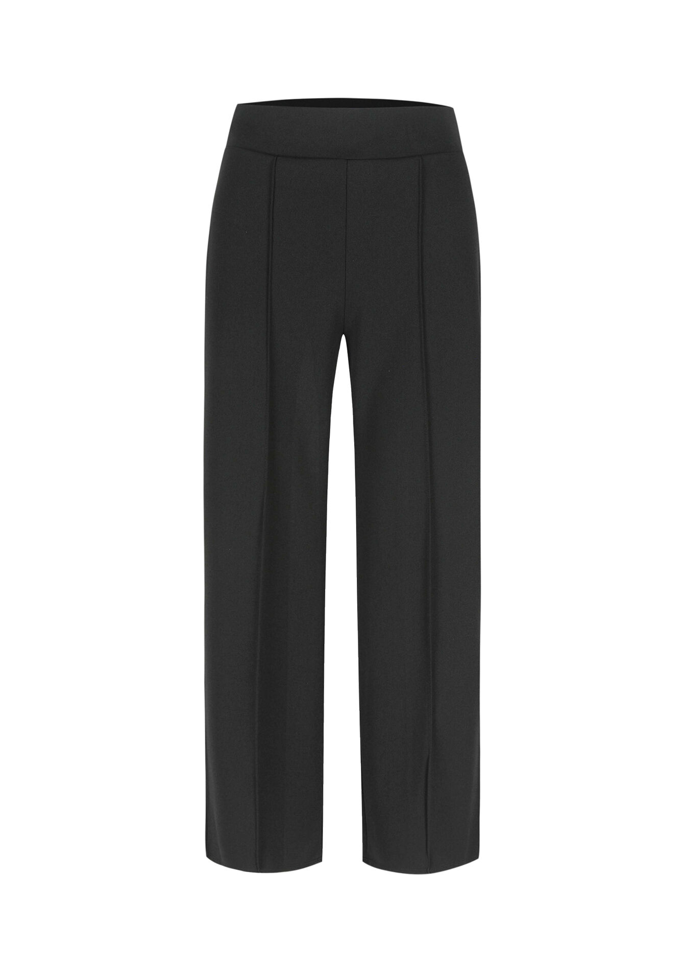 Pantalon à coupe ample en tissu scuba, Pantalon à coupe ample en tissu scuba - BLACK - 06600885_1119
