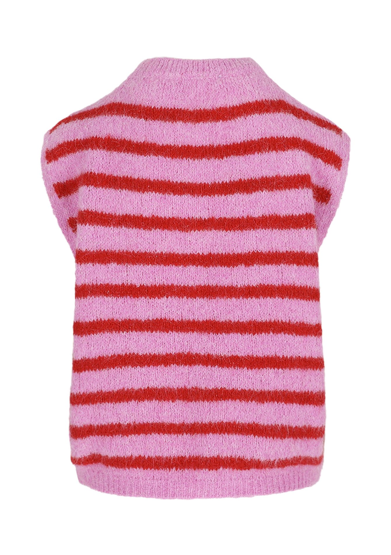 Gilet rayé sans manches - PINK BUBBLEGUM - 04101449_1477