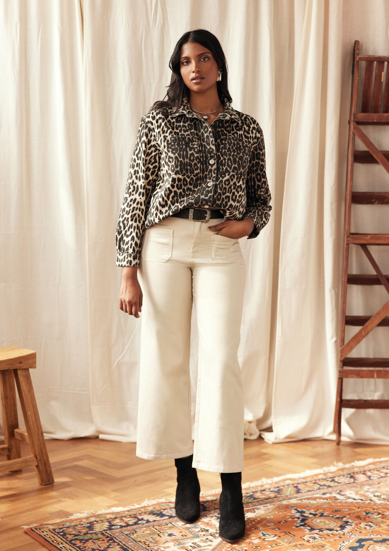 Wijde jeans, Wijde jeans - LT BEIGE - 22000552_2527