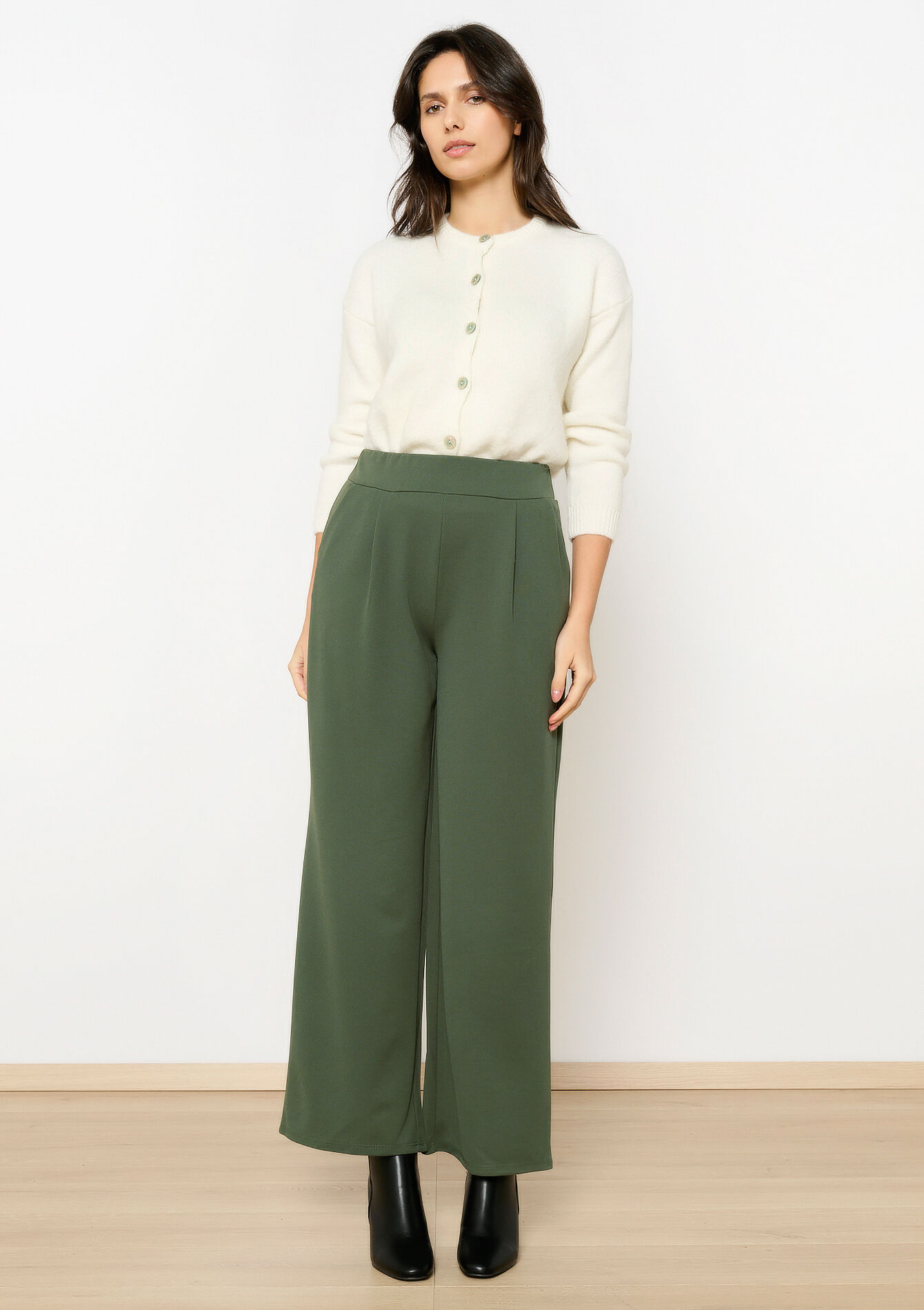 Losse broek met zakken - KHAKI MED - 1122958