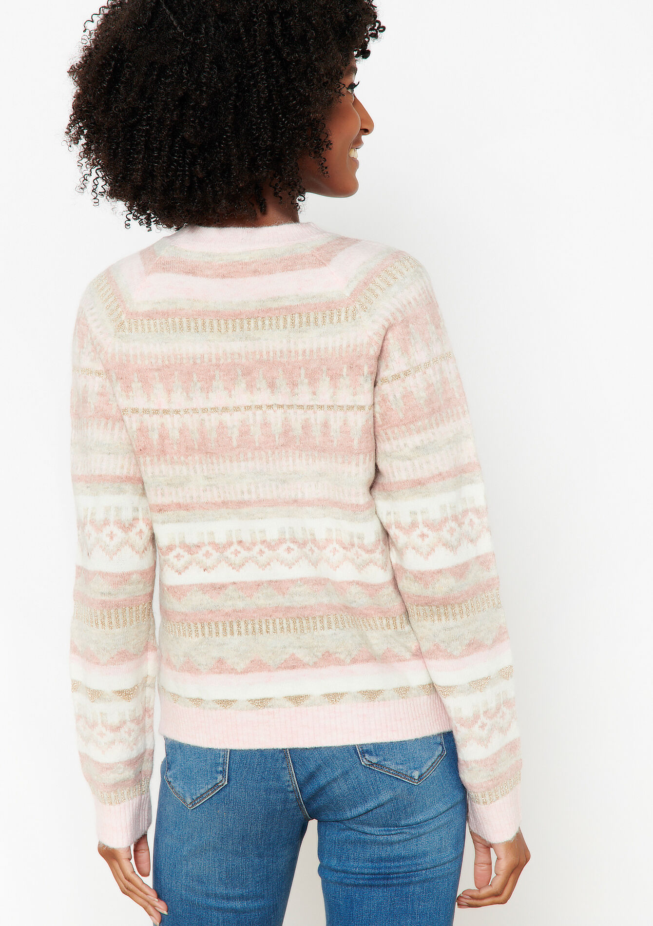 Jacquard trui met lurex, Jacquard trui met lurex - COSMETIC PINK - 15100240_5733