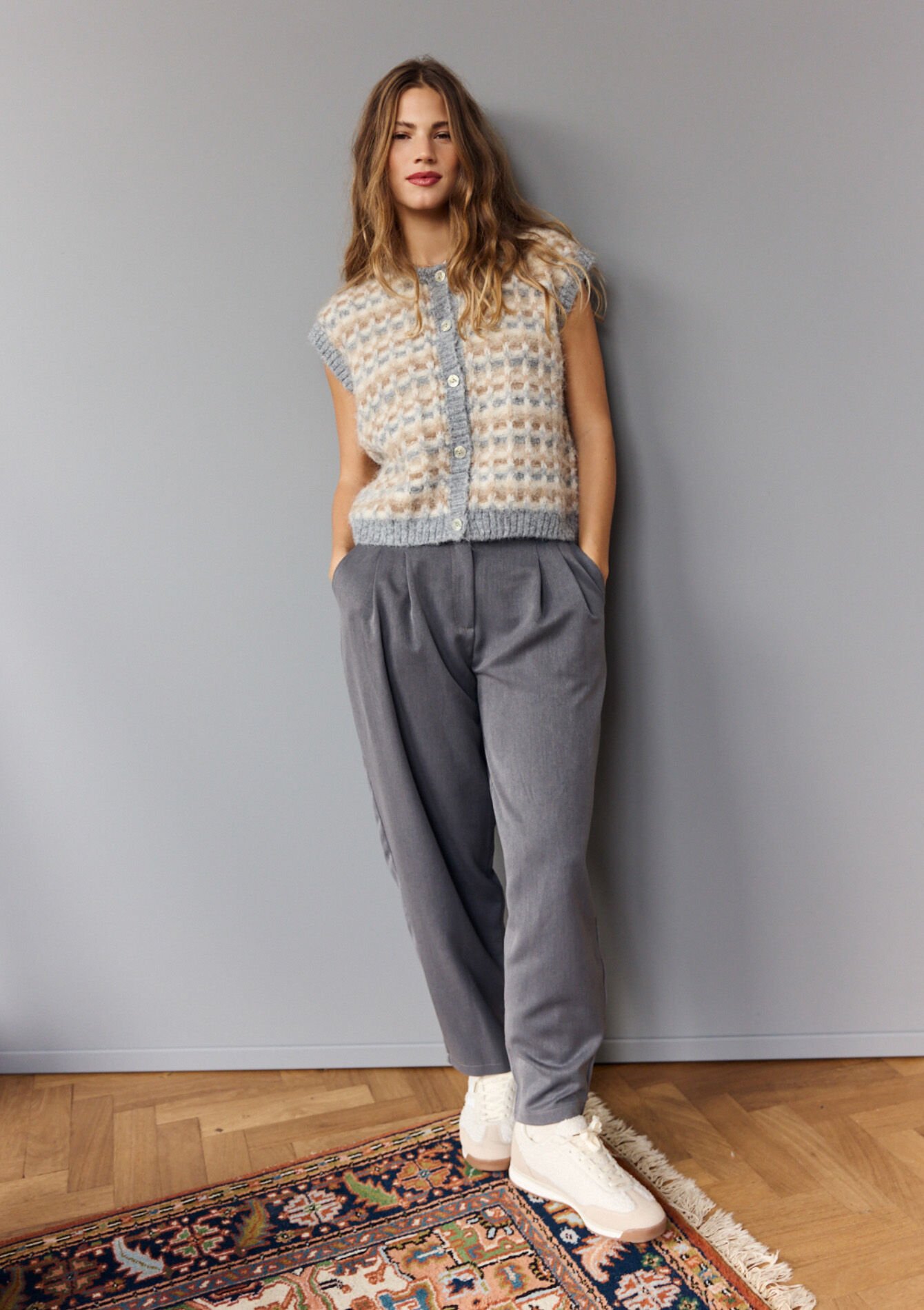 Wijde flanellen broek, Wijde flanellen broek, , back