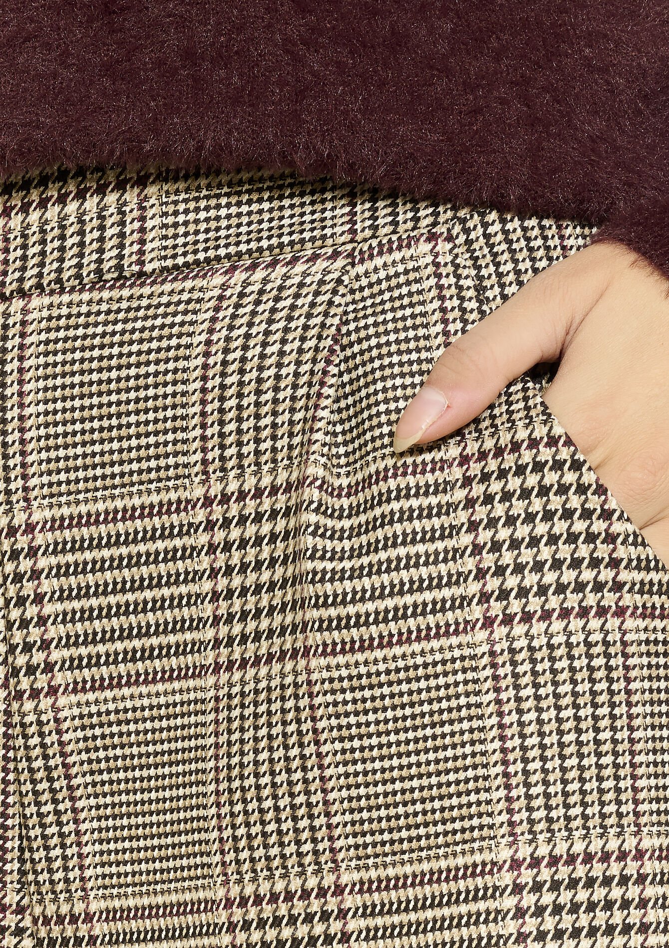 Geruite rechte broek, Geruite rechte broek - VANILLA WHITE - 06601057_1013