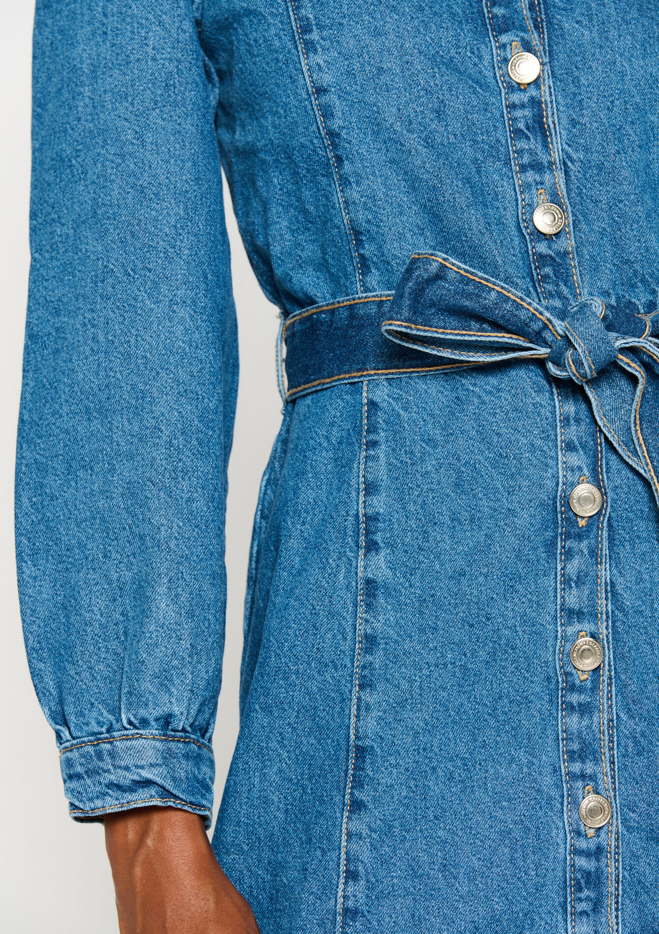 Robe en denim avec boutons - MEDIUM BLUE - 08103340_0500