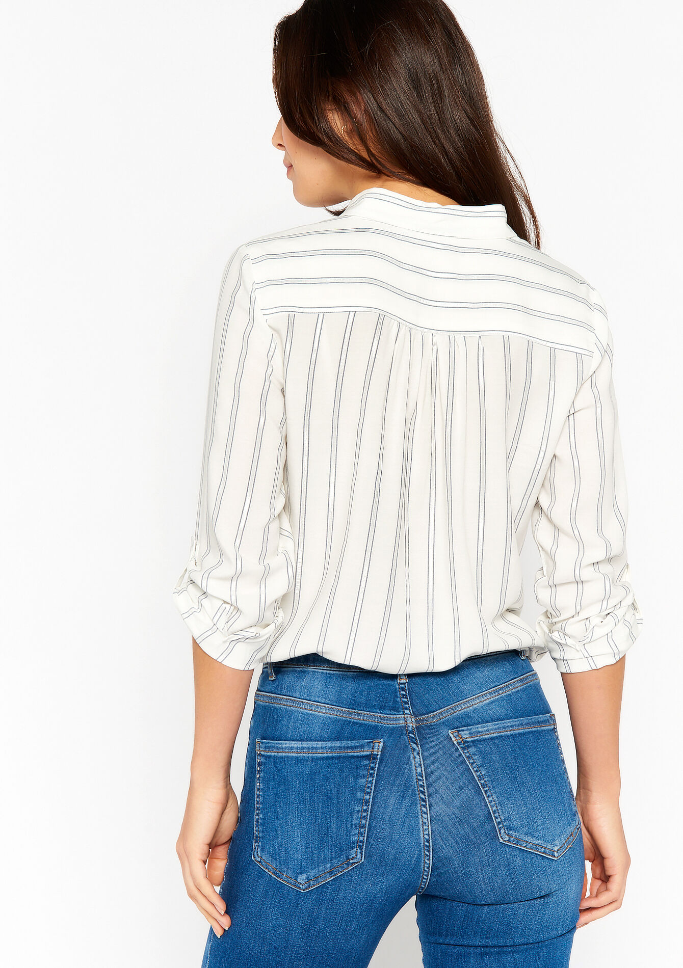 Striped shirt with lurex - NAVY BASIC - 05702101_2723