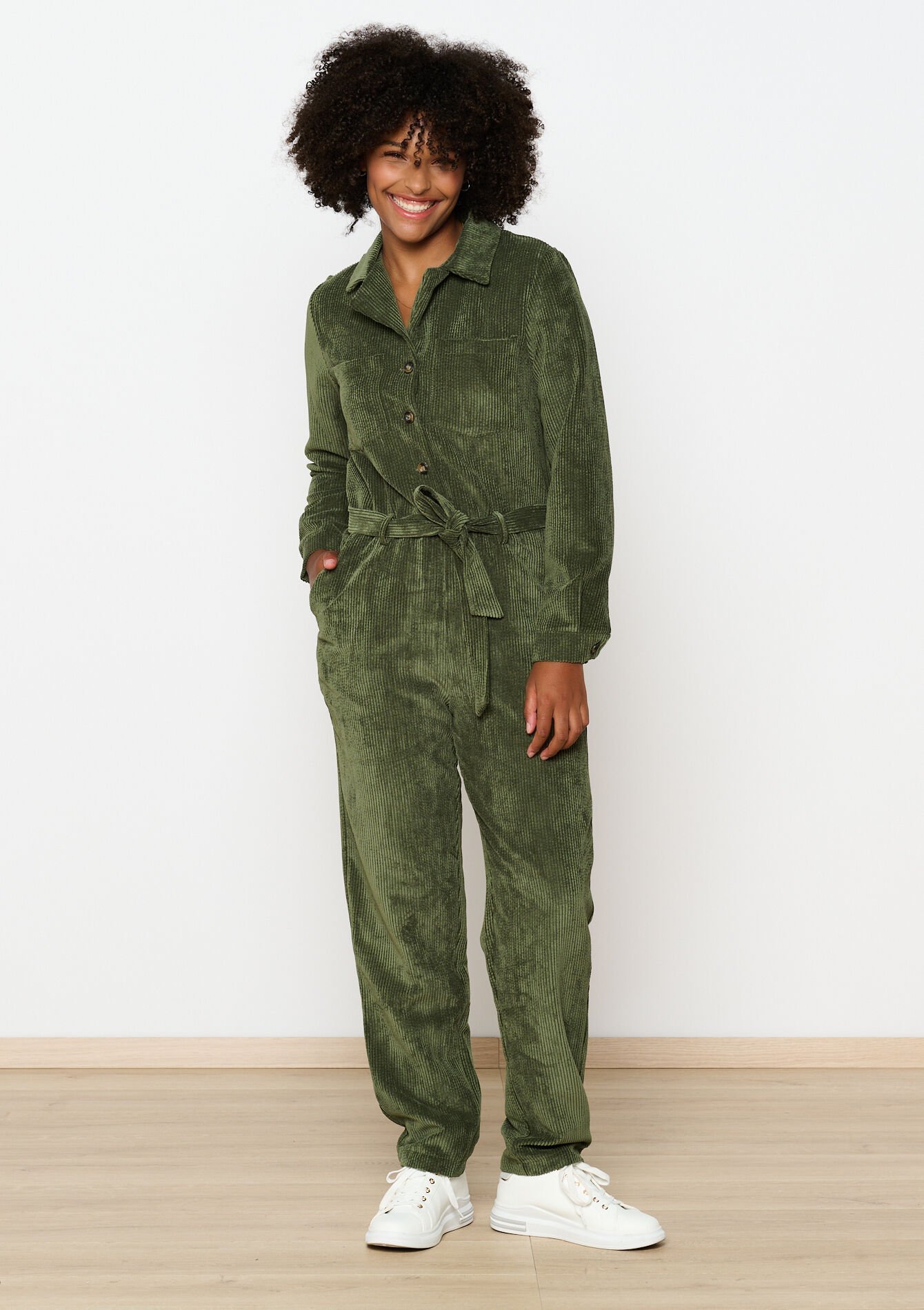 Corduroy jumpsuit, Corduroy jumpsuit - KHAKI MED - 06004563_4327