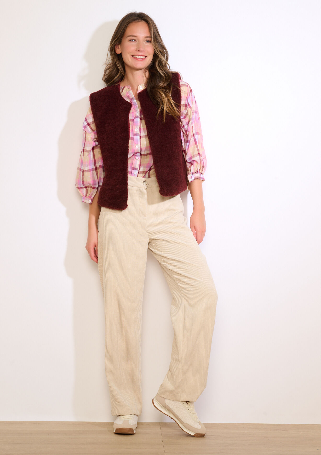 Mouwloos gilet van imitatiebont, Mouwloos gilet van imitatiebont - BORDEAUX WINE - 09001512_5514