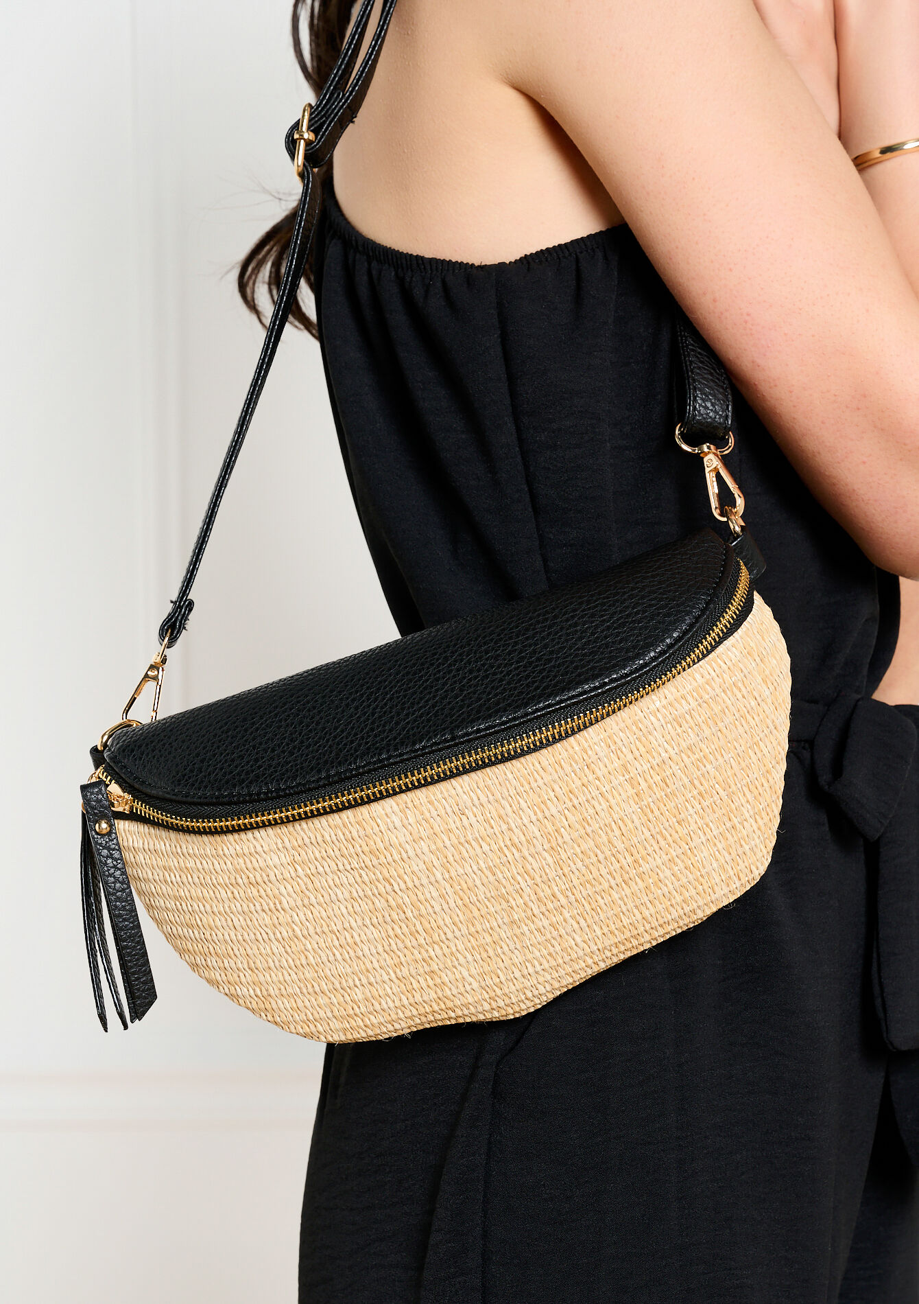 Gevlochten stijlvolle heuptas - LT BEIGE - 14002003_2527