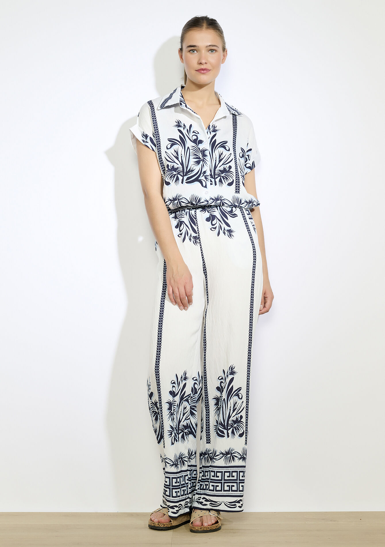 Pantalon large imprimé, Pantalon large imprimé - ELECTRIC BLUE - 06601000_1619