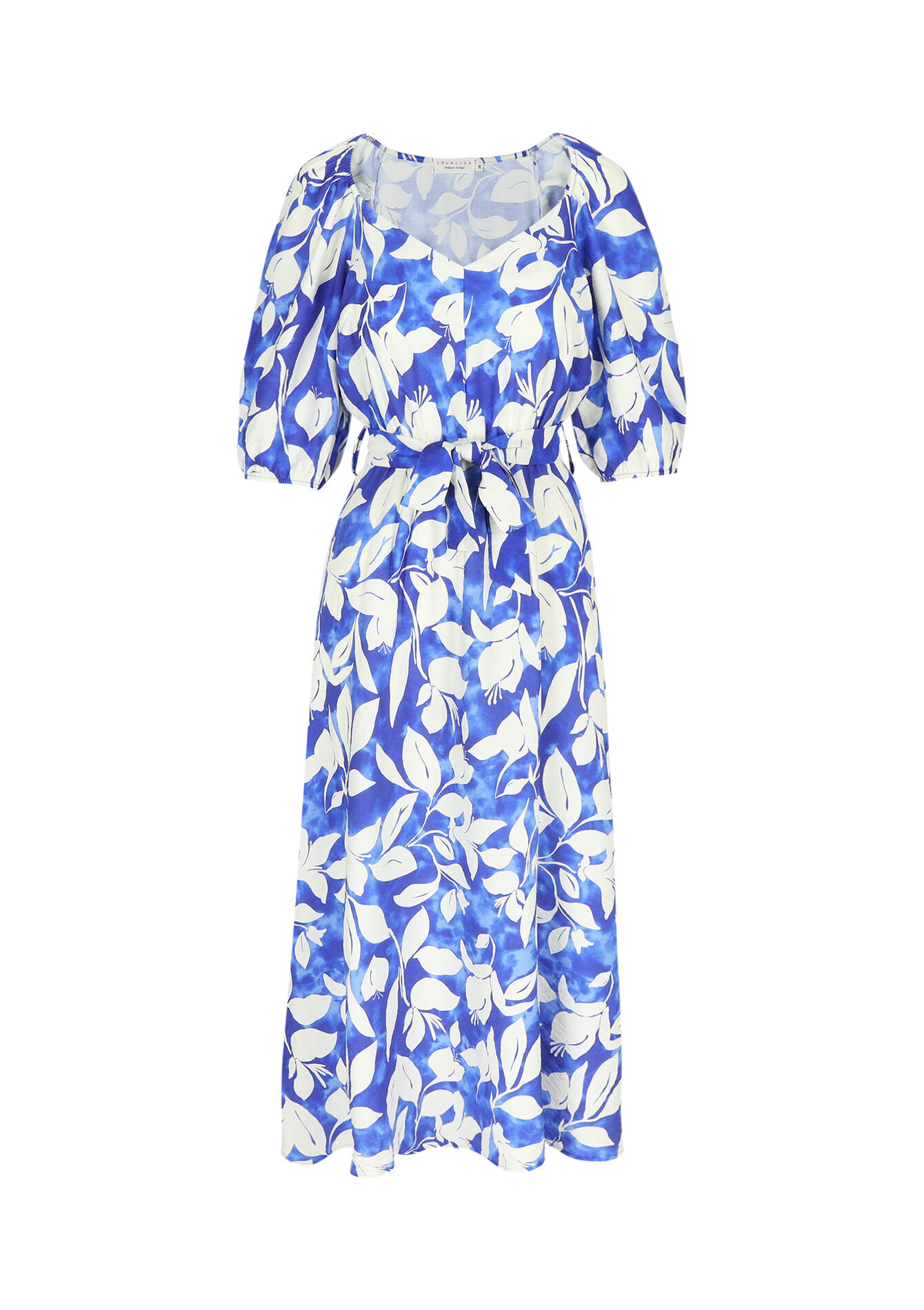 Maxi-jurk met aquarelprint, Maxi-jurk met aquarelprint - BLUE FAIENCE - 08103586_1584