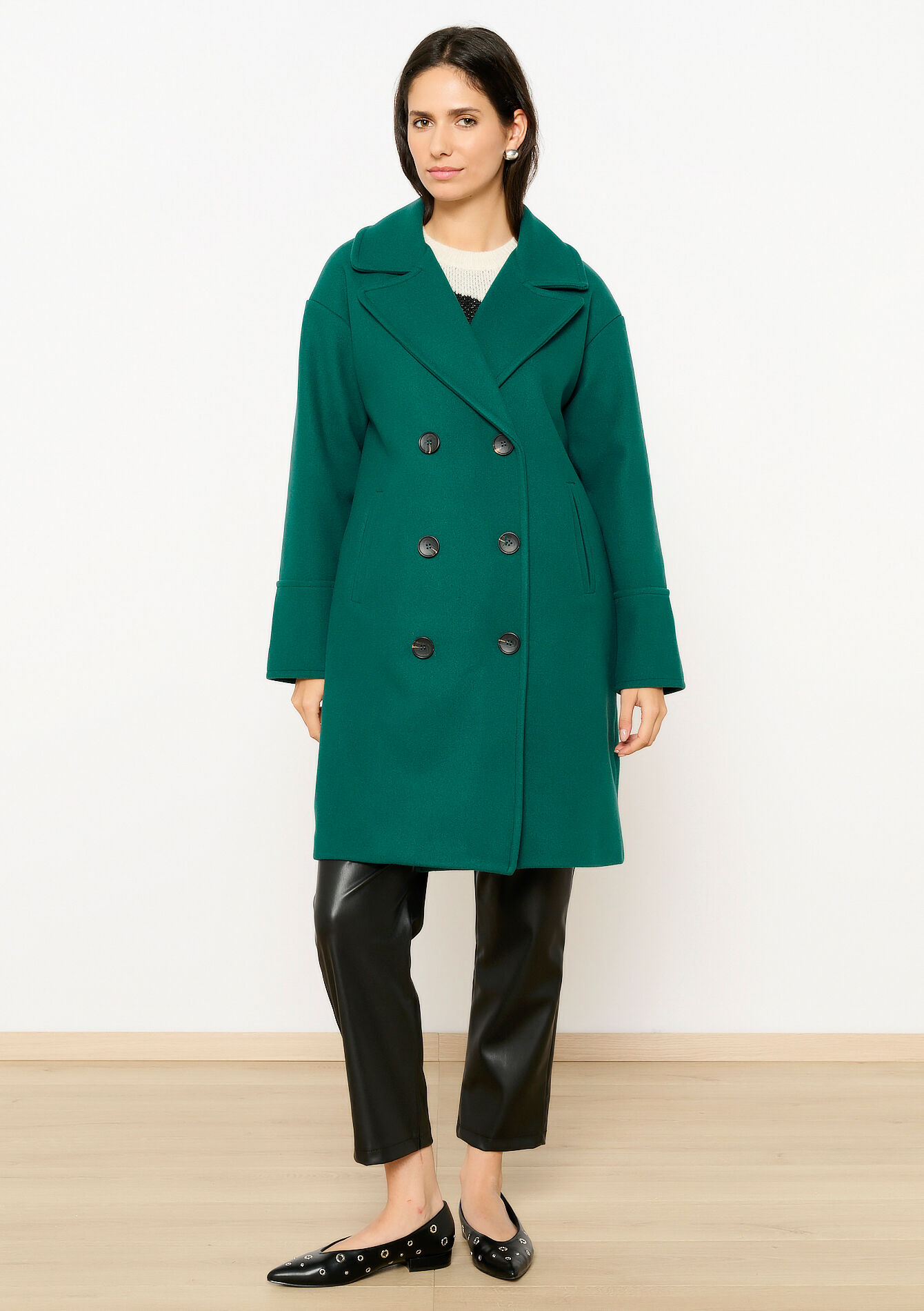 Mid-length coat, Mid-length coat - BOTTLE GREEN - 23000715_1778