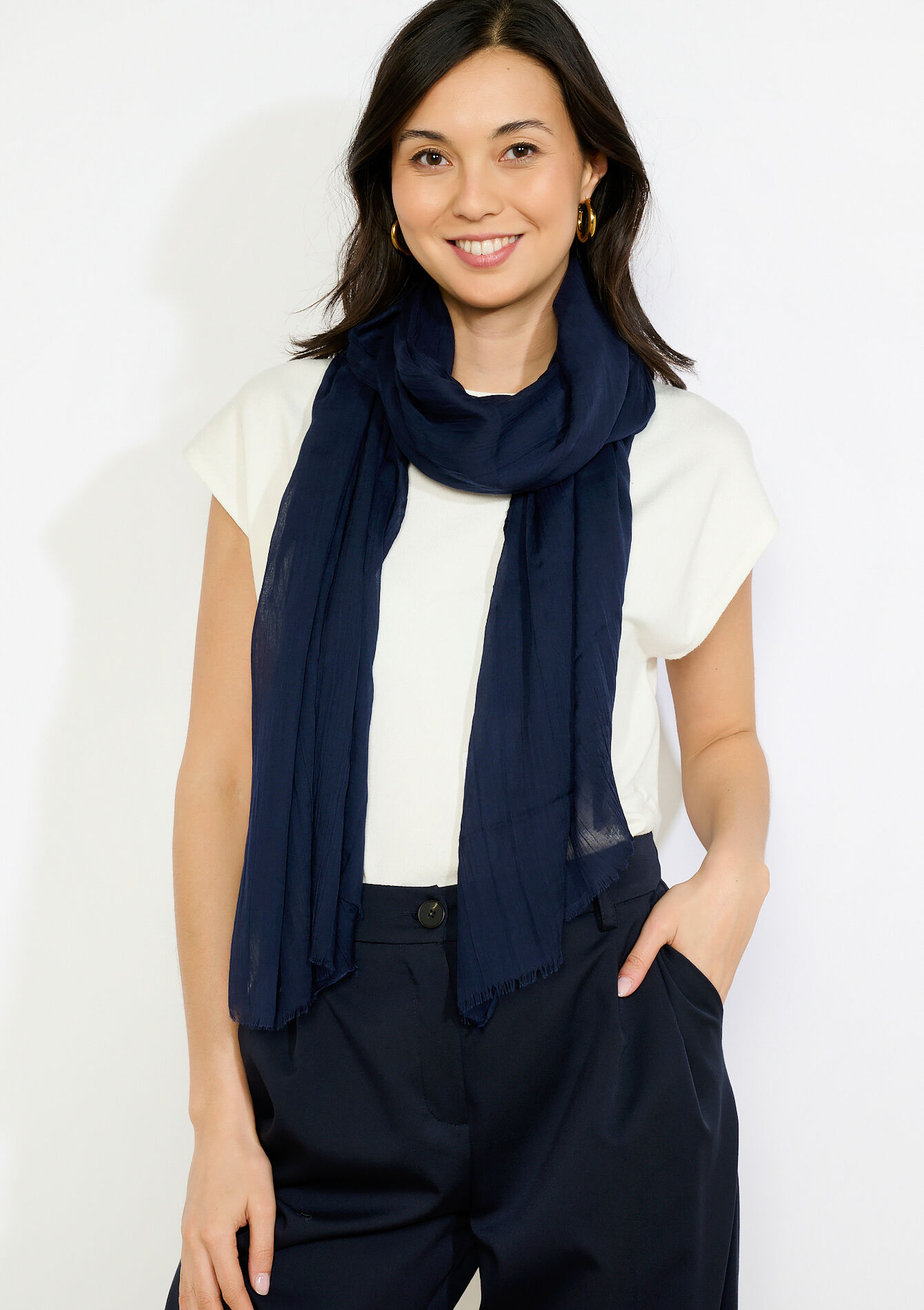 Luchtige sjaal - NAVY BASIC - 17101536_2723