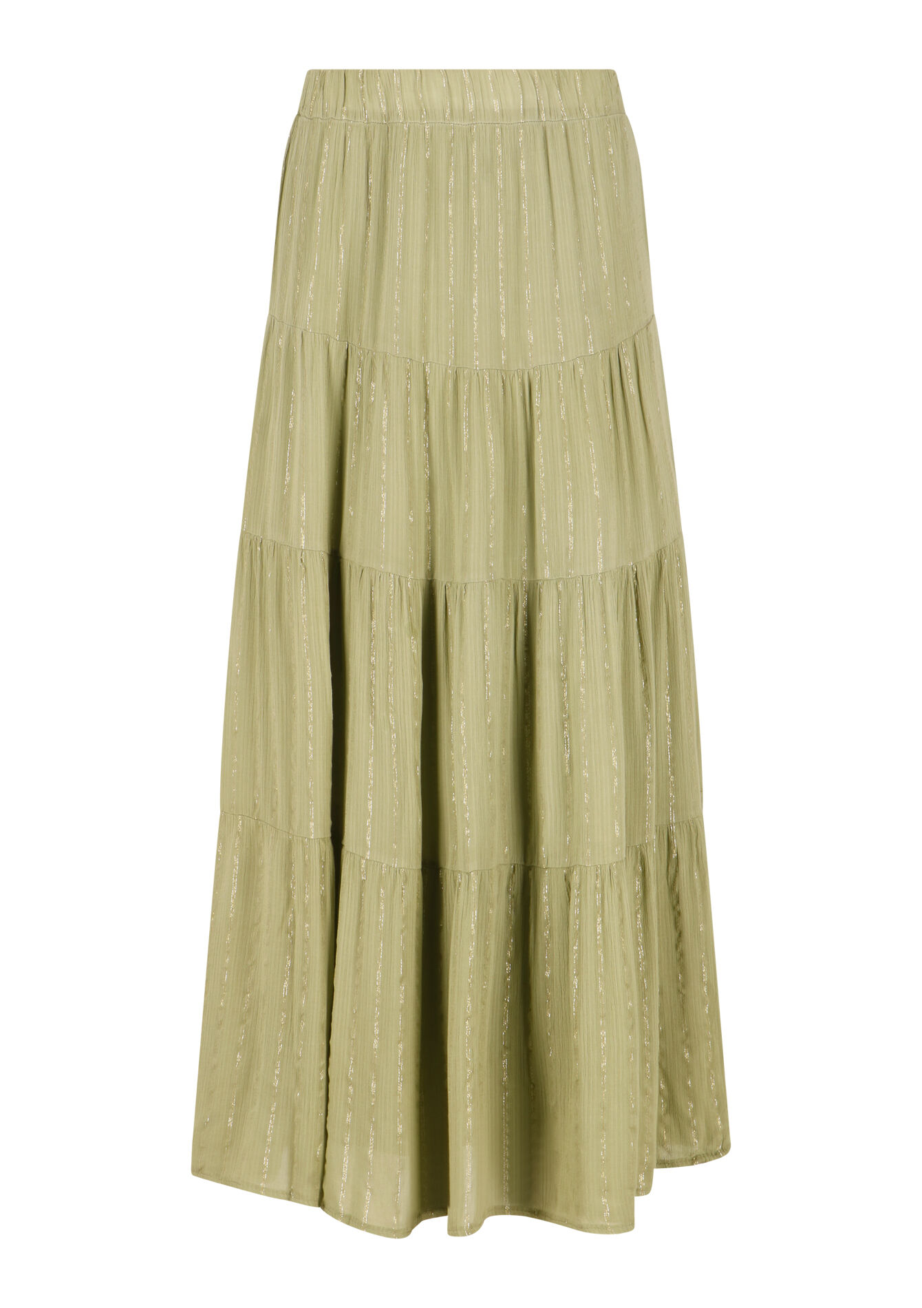 Maxi skirt with lurex, Maxi skirt with lurex - KHAKI MINT - 07101135_2542
