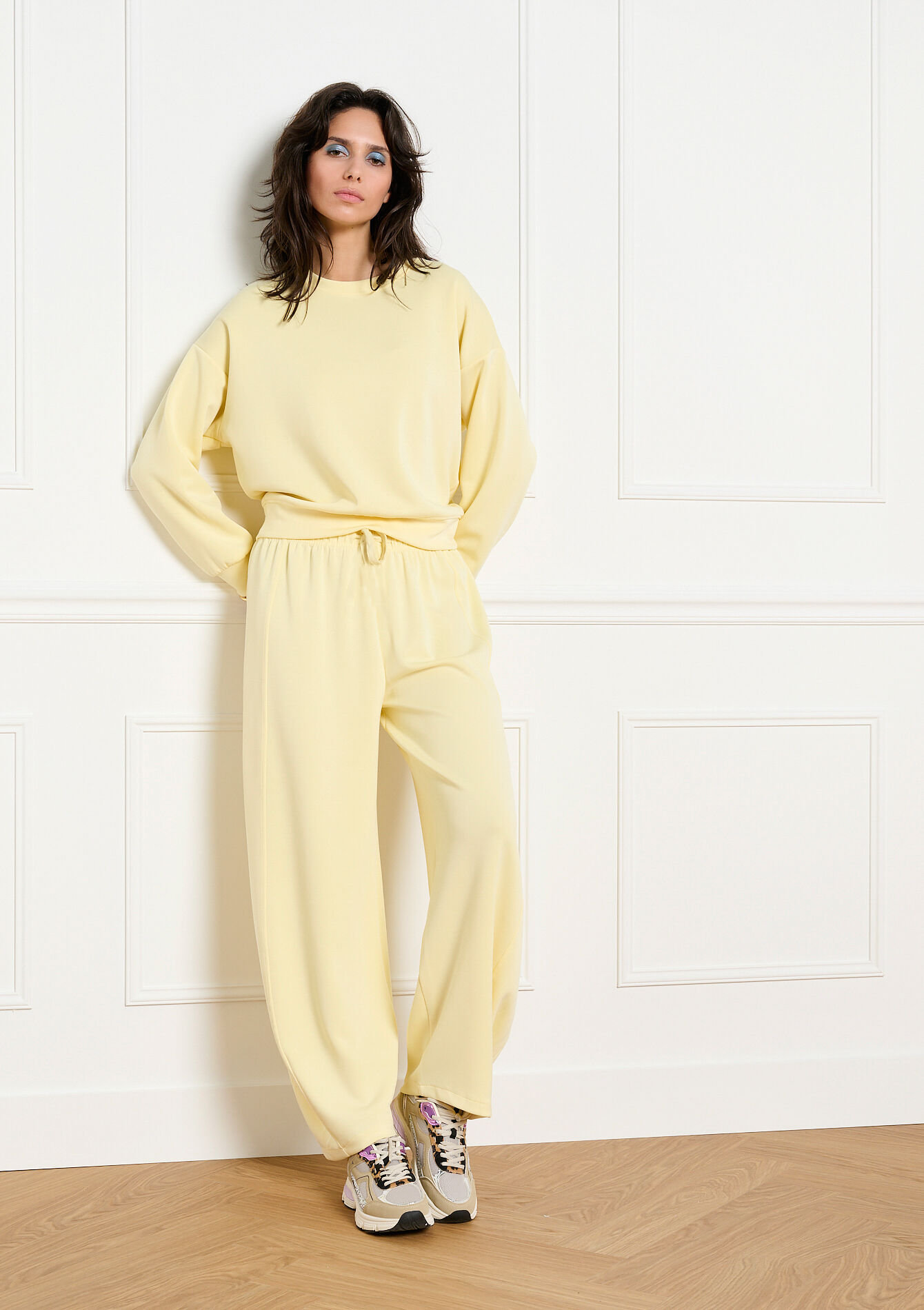 Relaxte joggingbroek - YELLOW PASTEL - 15100433_5004