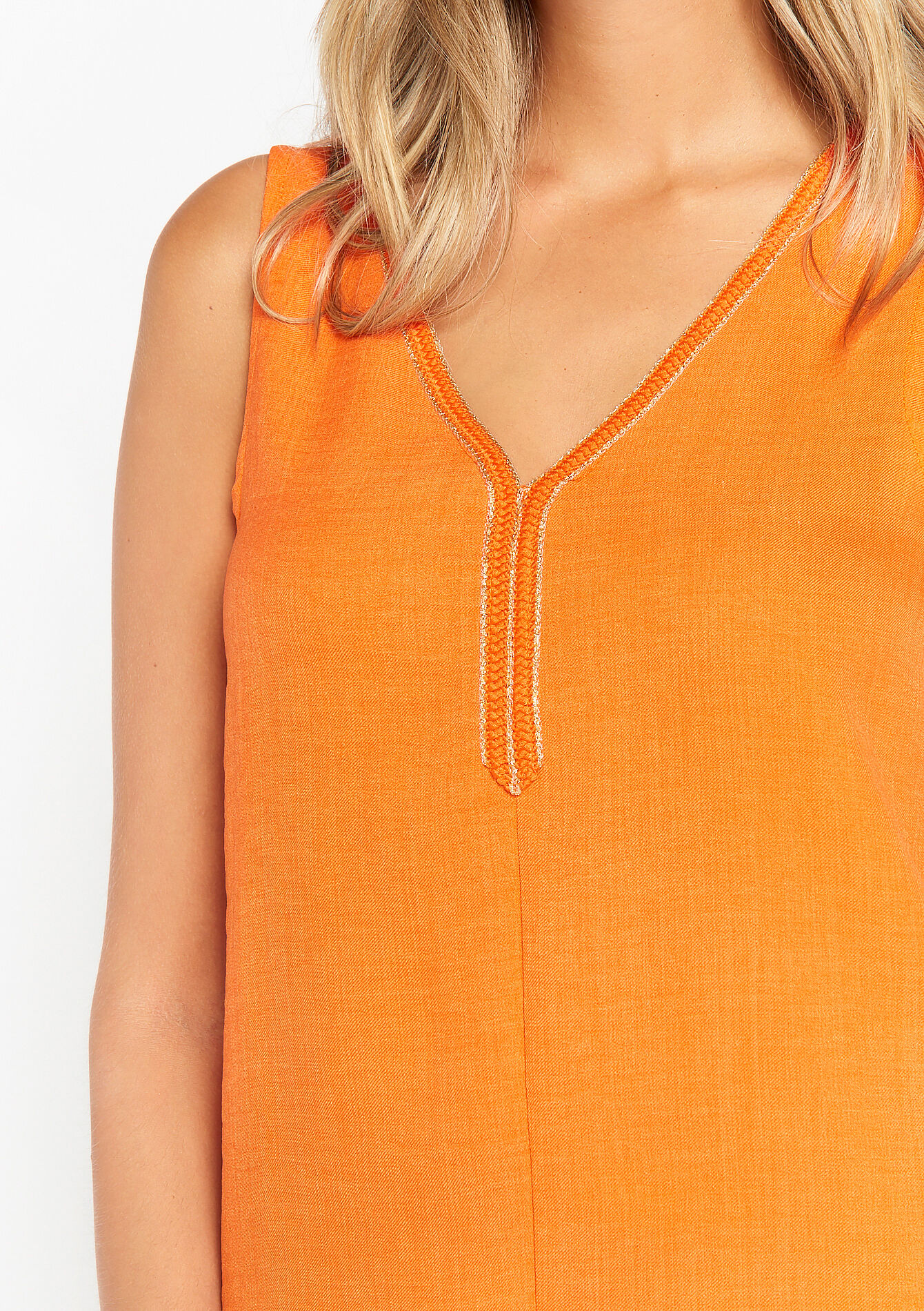 Top with V-neck, Top with V-neck - ORANGE SUNSET - 02200364_5200