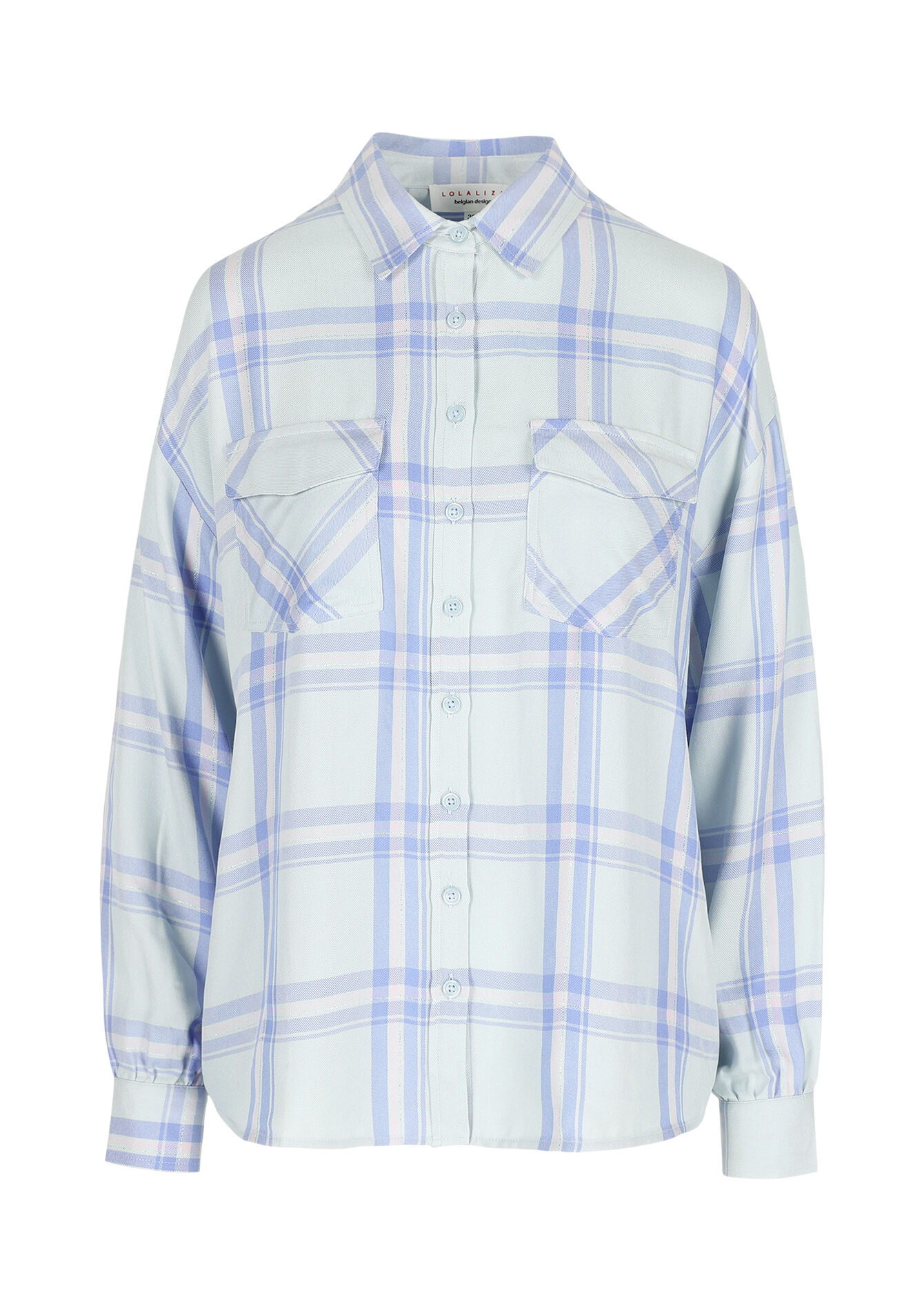 Chemise à carreaux avec lurex, Chemise à carreaux avec lurex - BLUE PASTEL - 05702407_3003