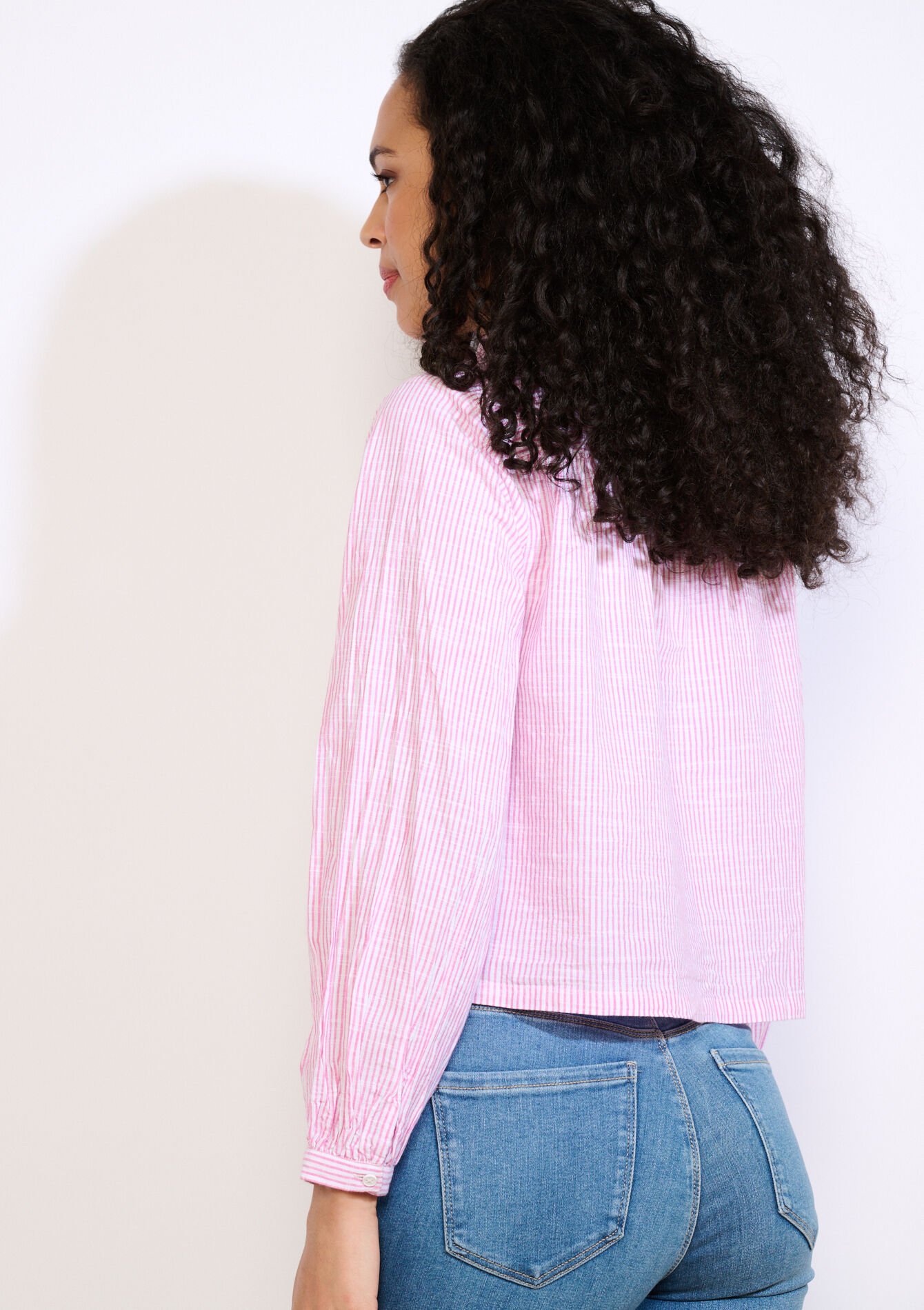 Geborduurde blouse met ajourzoom - LIGHT PINK - 05702950_1303