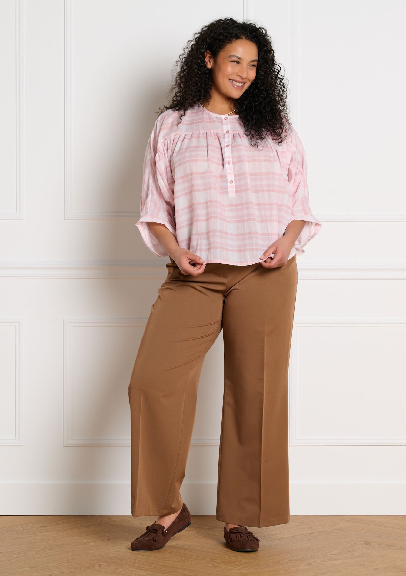 Losvallende tuniekblouse - LIGHT PINK - 05703058_1303