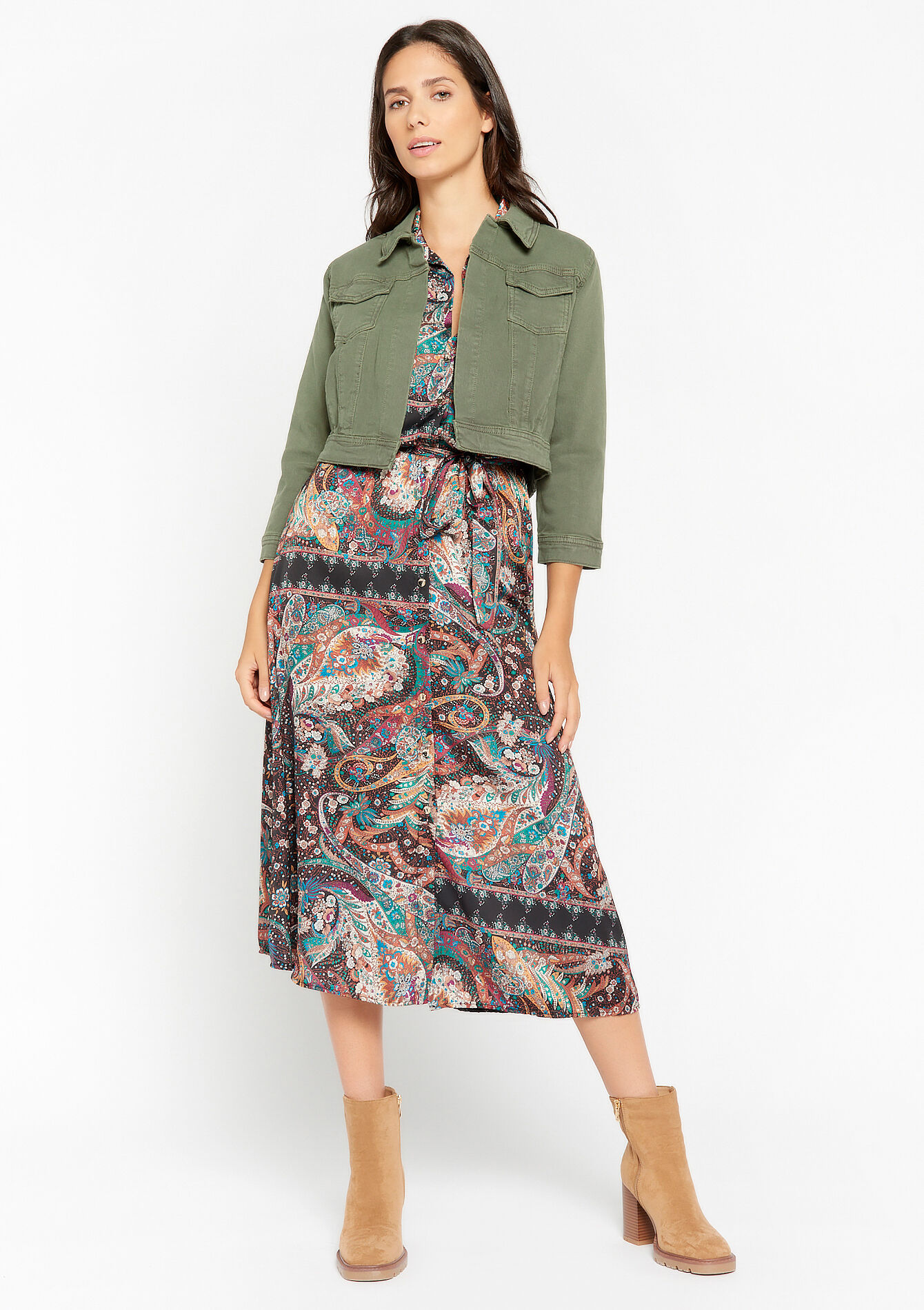 Short jacket, Short jacket - KHAKI MED - 09100648_4327