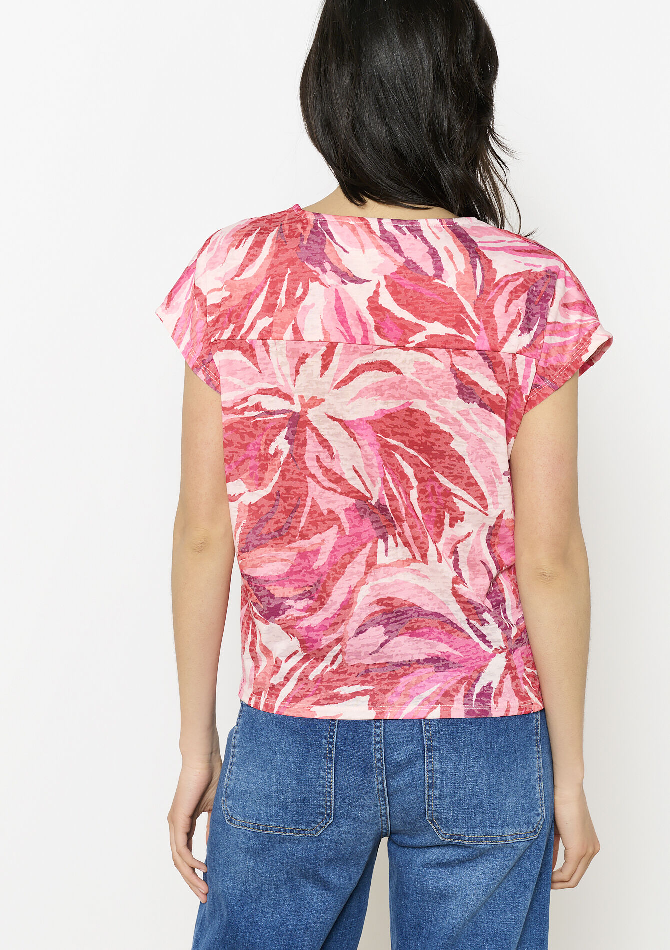 Top met knoop en print, Top met knoop en print - FUCHSIA - 02301797_5626
