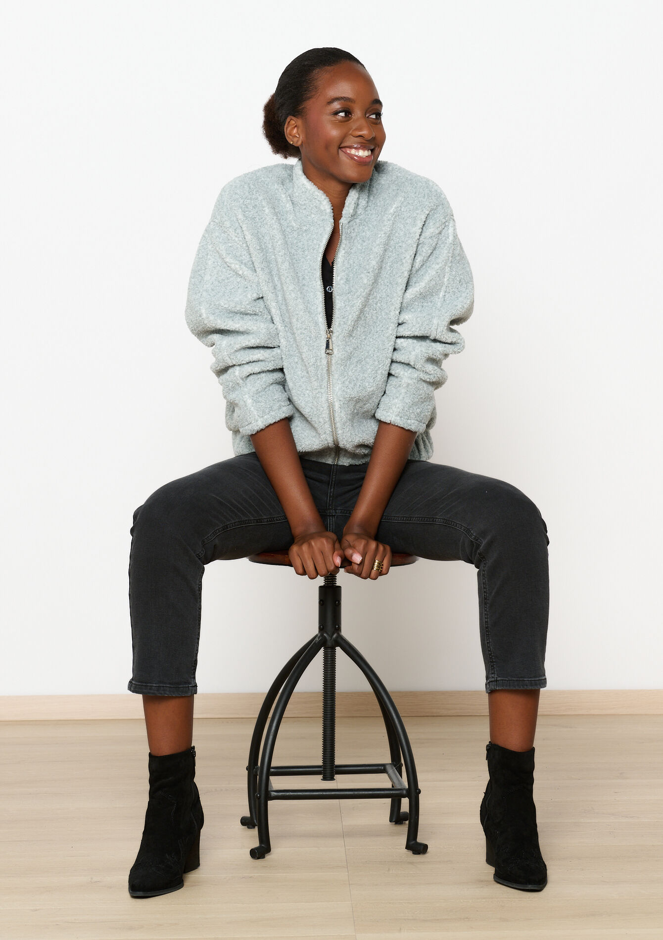 Bomberjas is teddy stof, Bomberjas is teddy stof - LT GREY - 23000694_2574