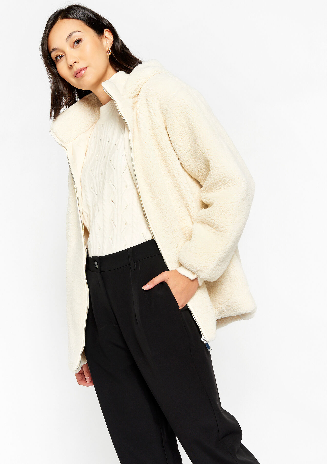 Teddy jas met capuchon, Teddy jas met capuchon - OFFWHITE - 23000611_1001