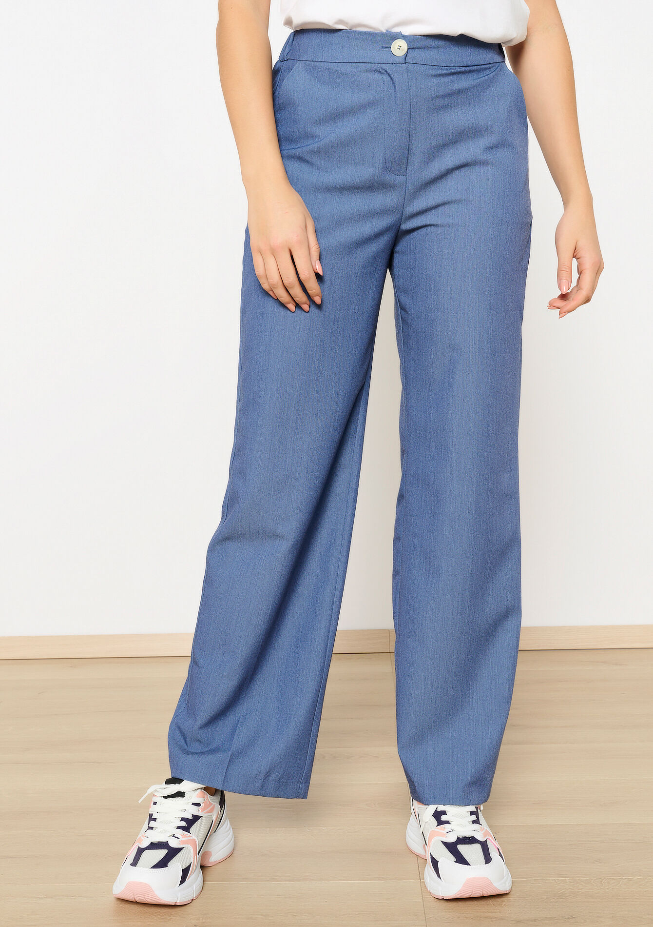 Kostuumbroek met denim look, Kostuumbroek met denim look - BLUE DENIM - 06100698_1638