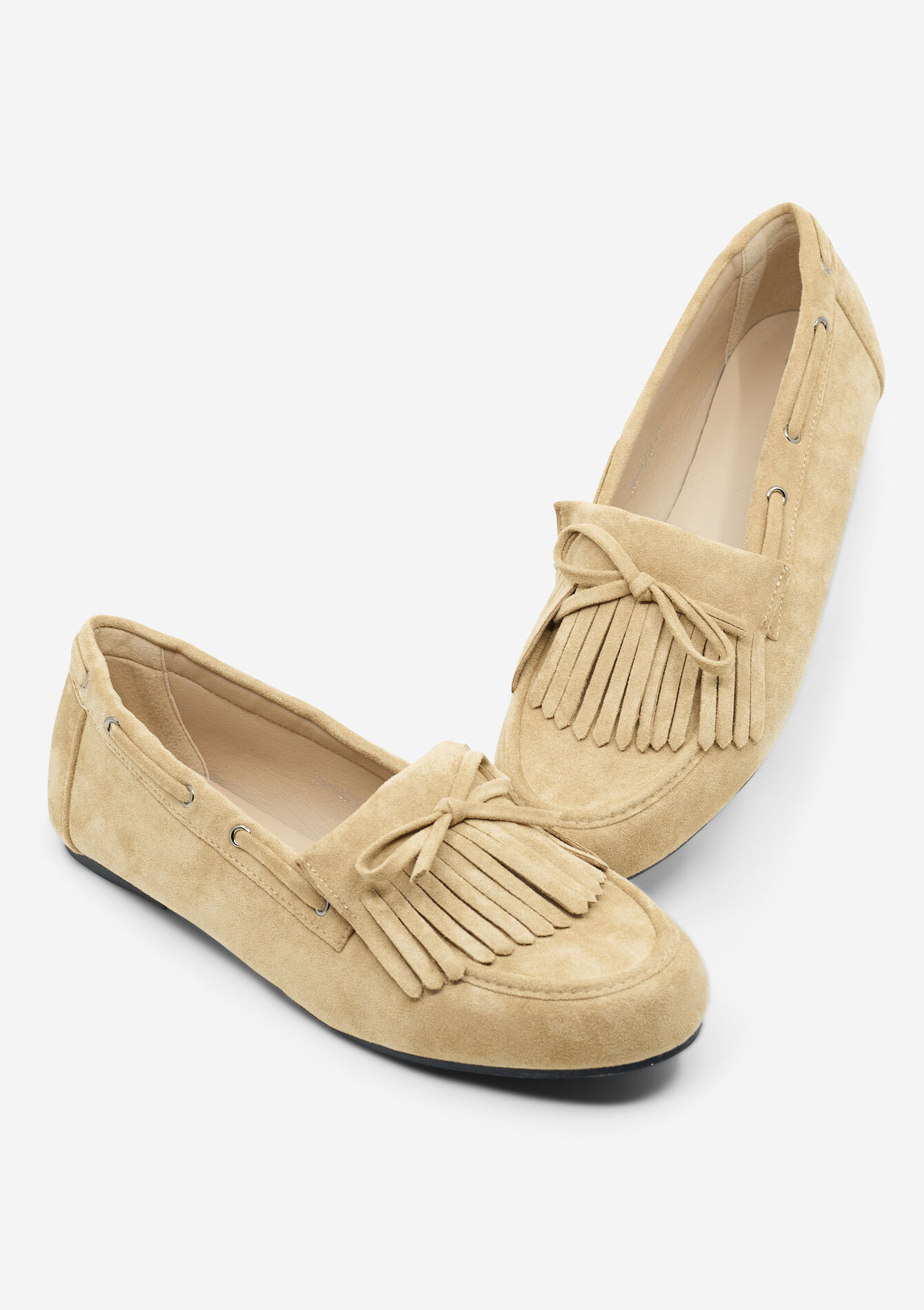Loafer met franjes van suède, , hi-res