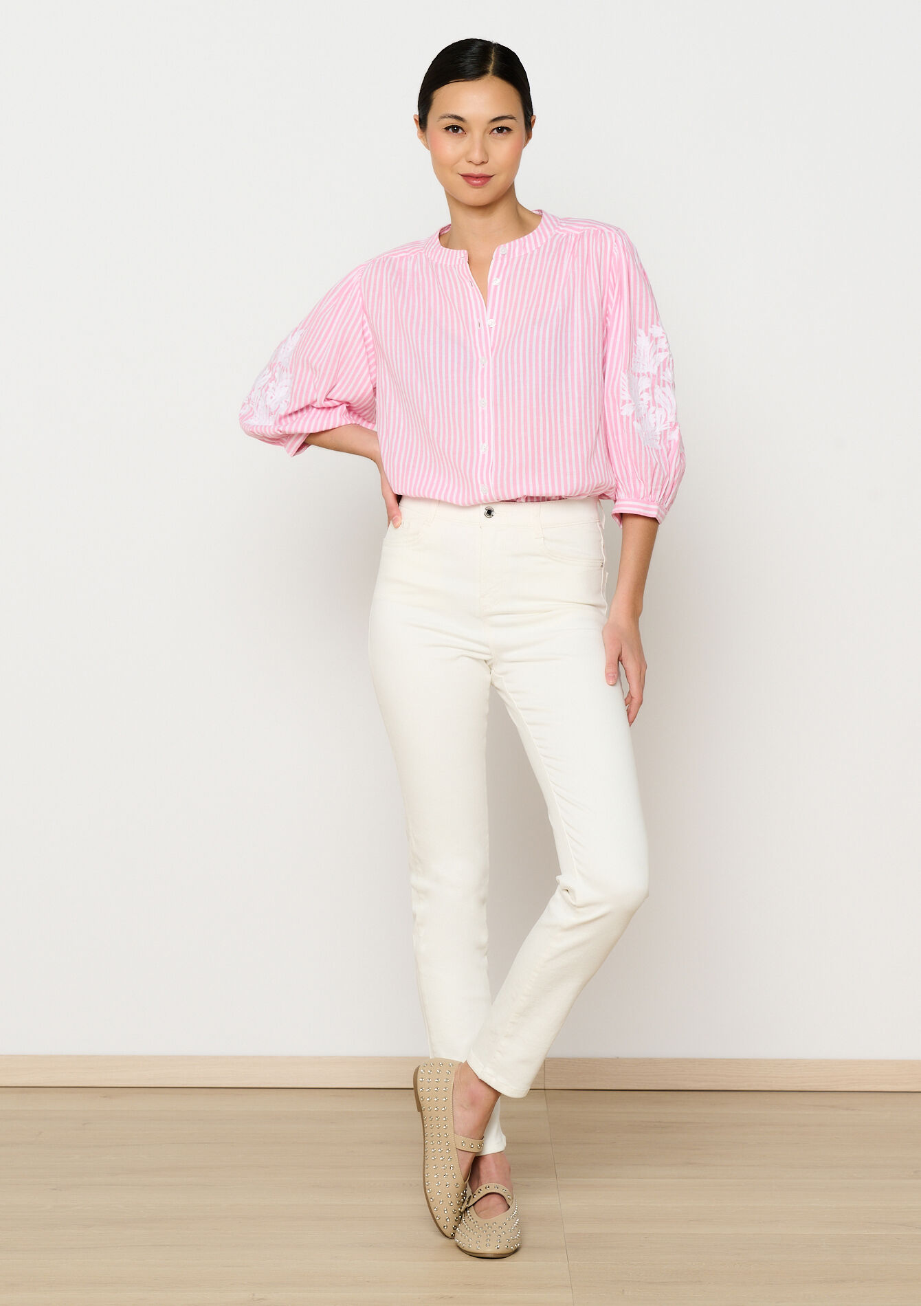 Multiple size slimfit broek - OFFWHITE - 06004569_1001