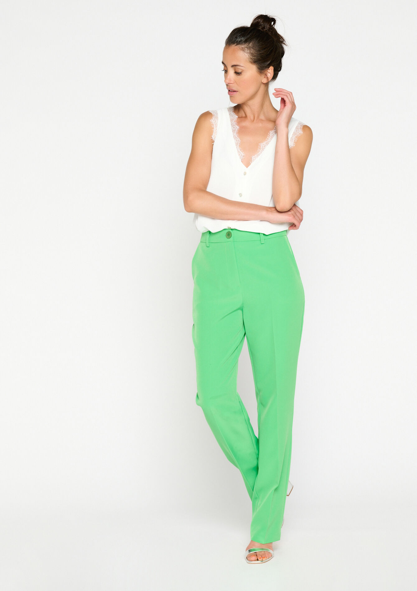 Suiting trousers, Suiting trousers - LIGHT GREEN PASTEL - 06100505_1822
